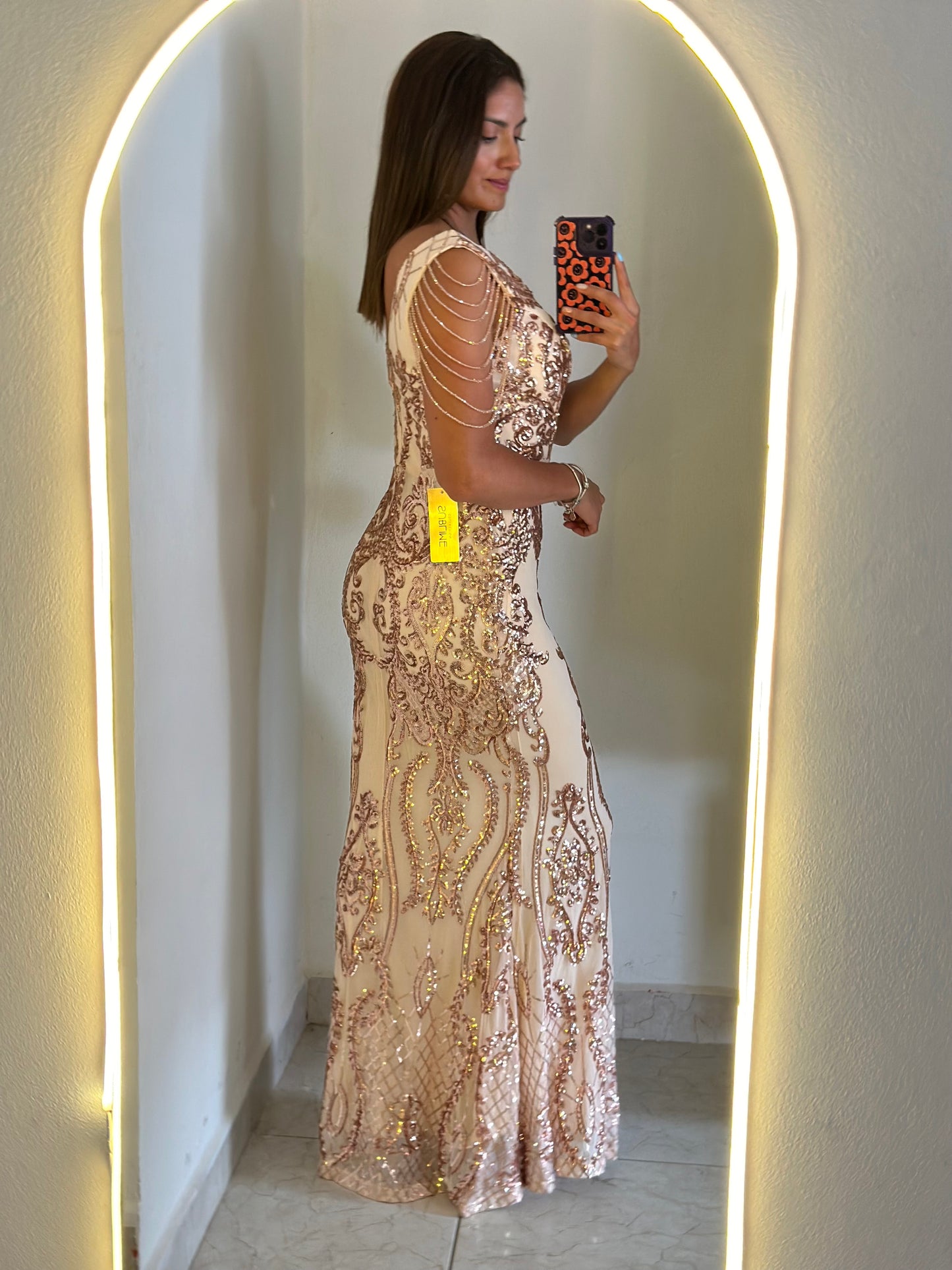 Vestido dorado lentejuela