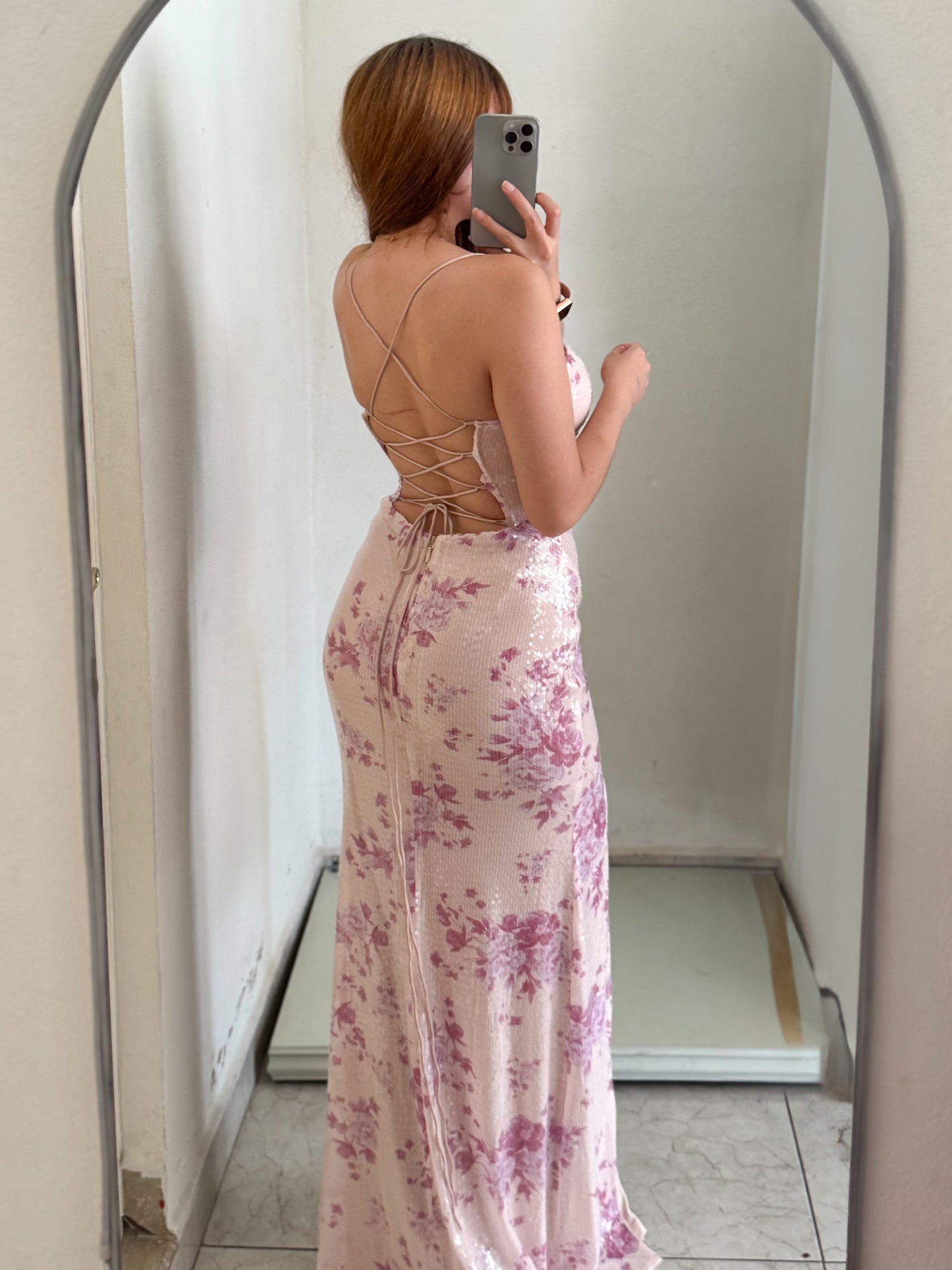 Vestido lentejuela rosa