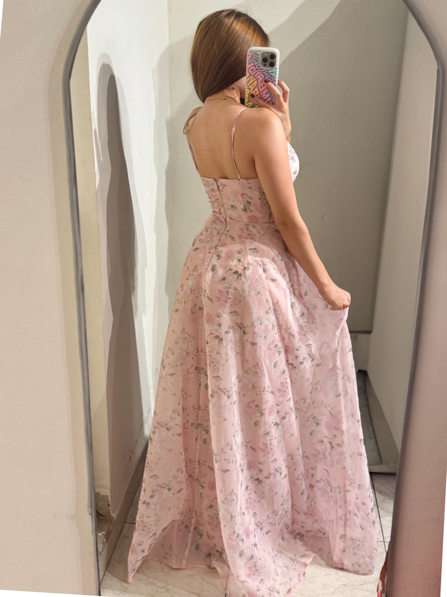 Vestido largo flores