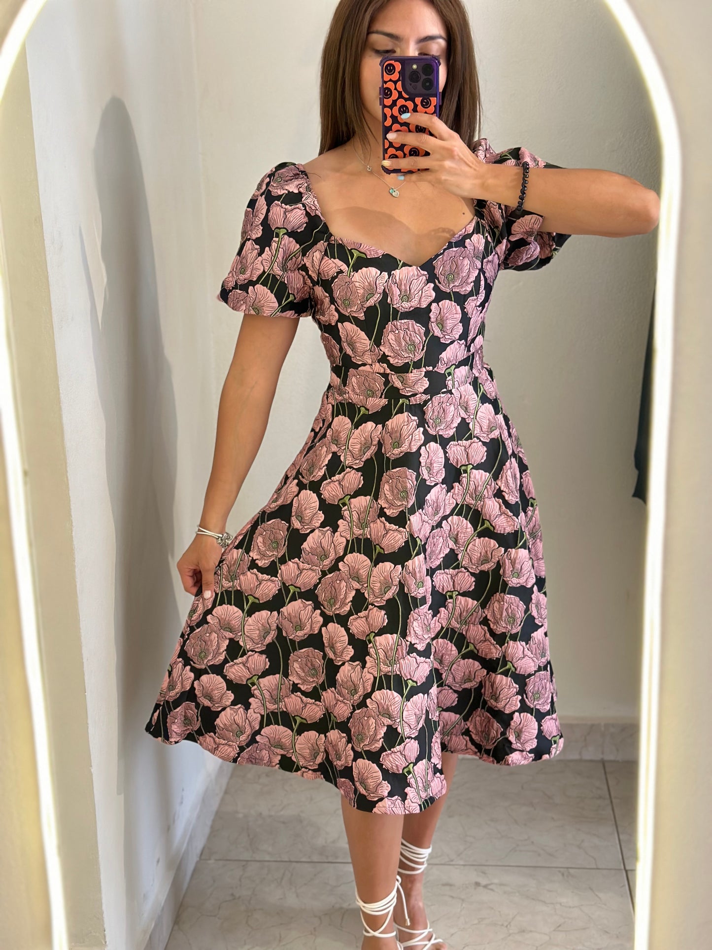 Vestido midi floreado