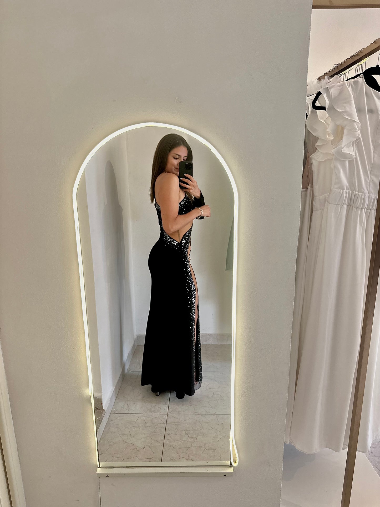 Vestido una manga negro
