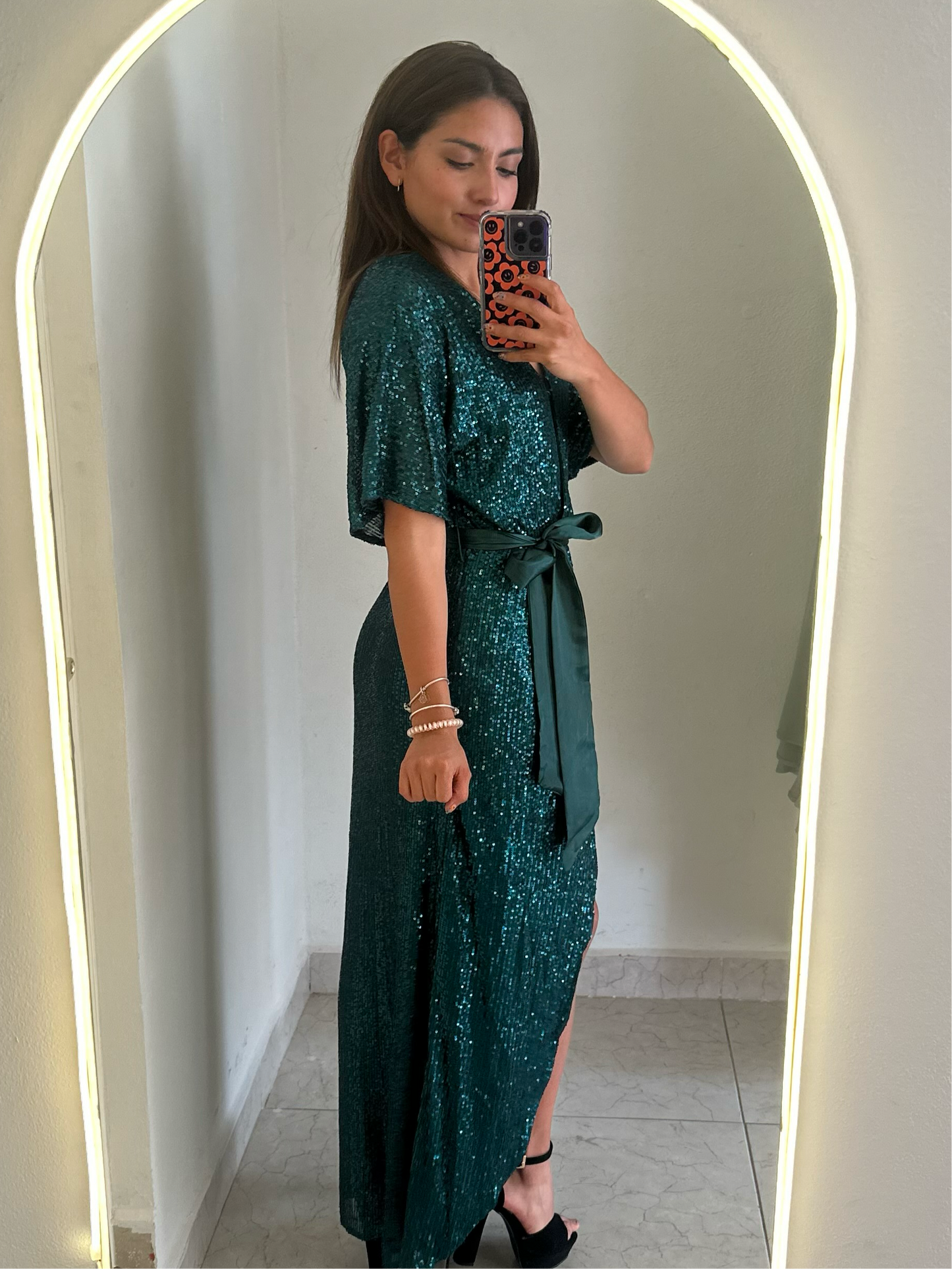 Vestido lentejuelas verde