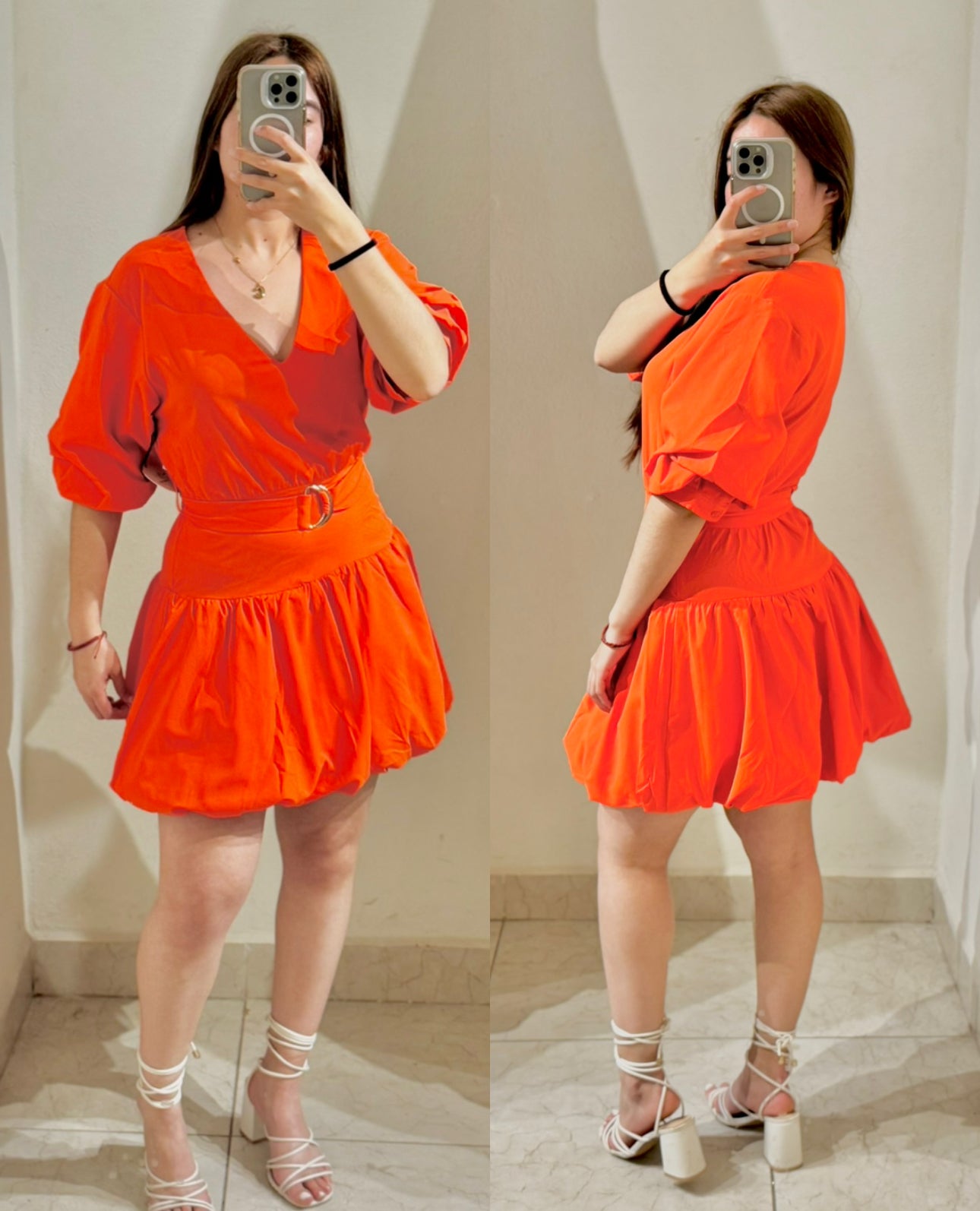 Vestido naranja globo