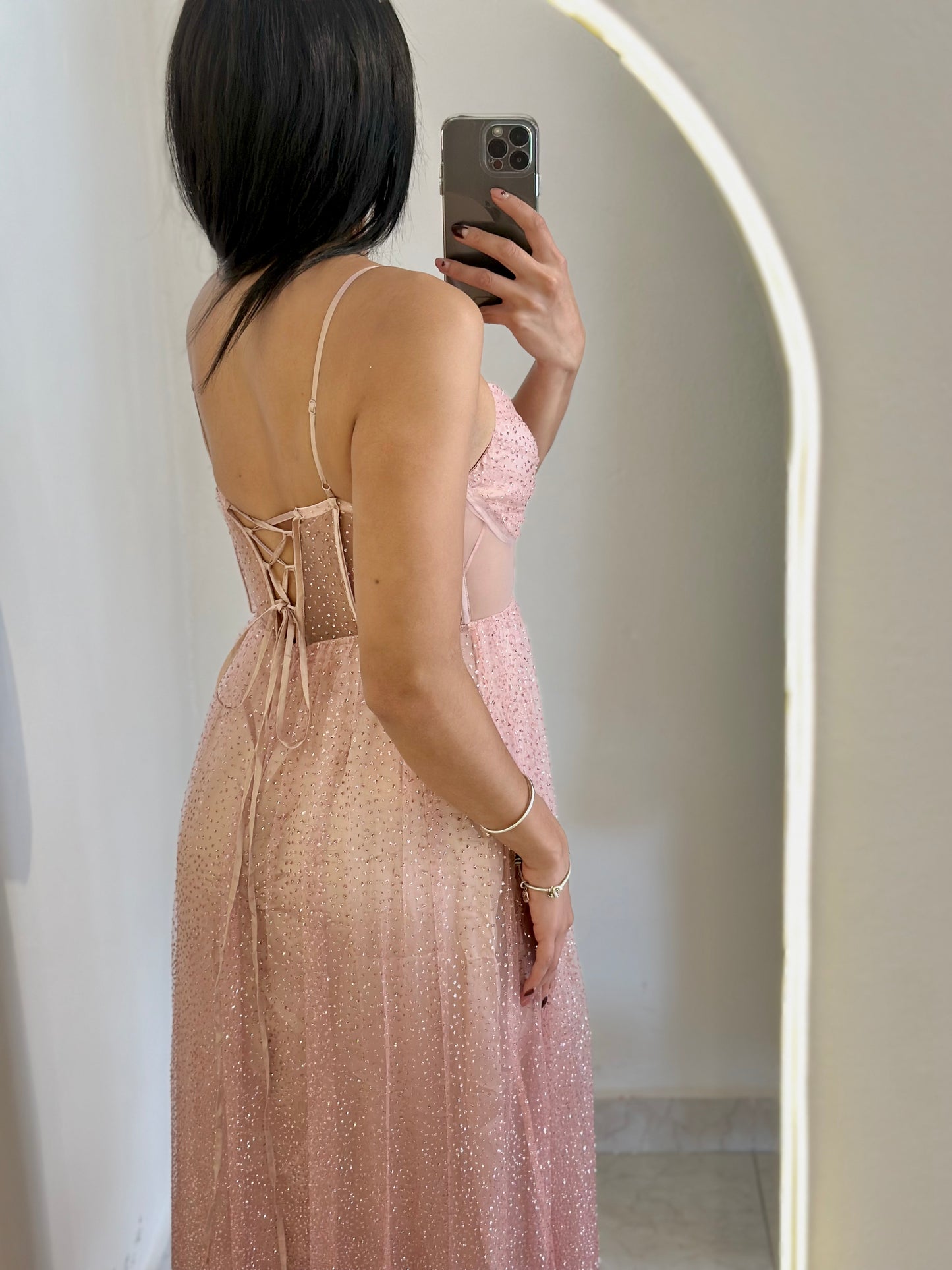 Vestido corset palo de rosa