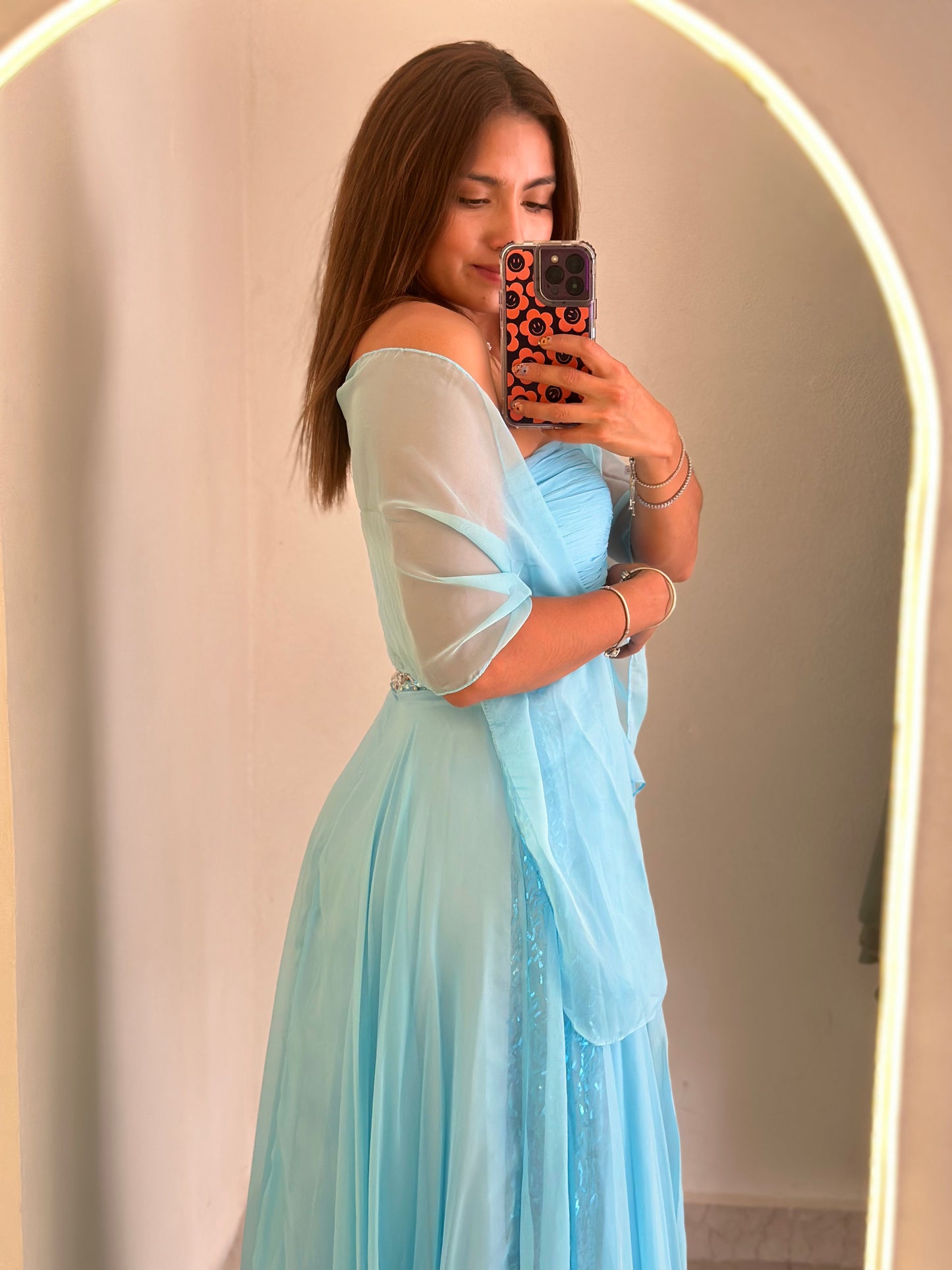 Vestido azul cielo