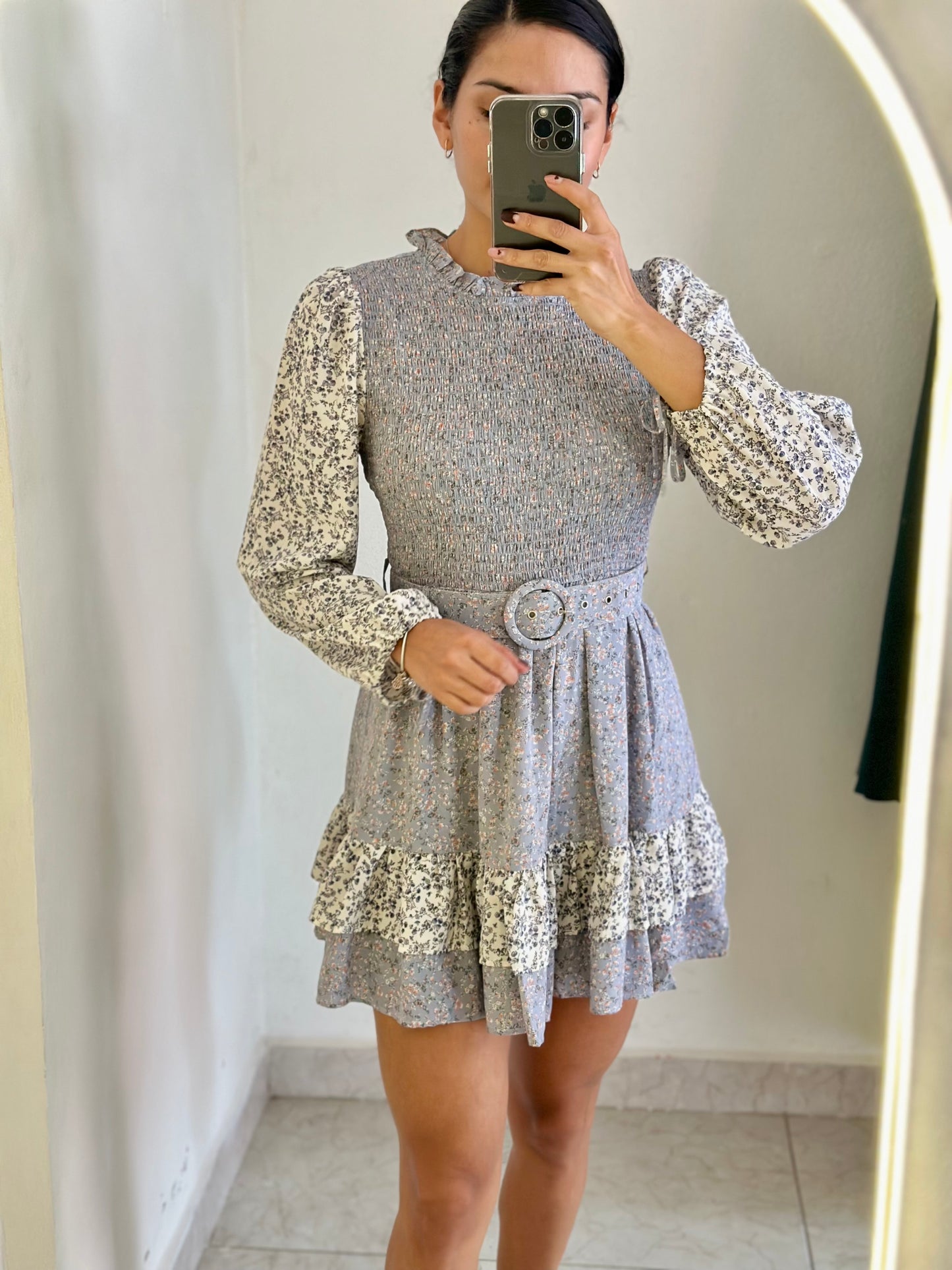 Vestido azul floreado