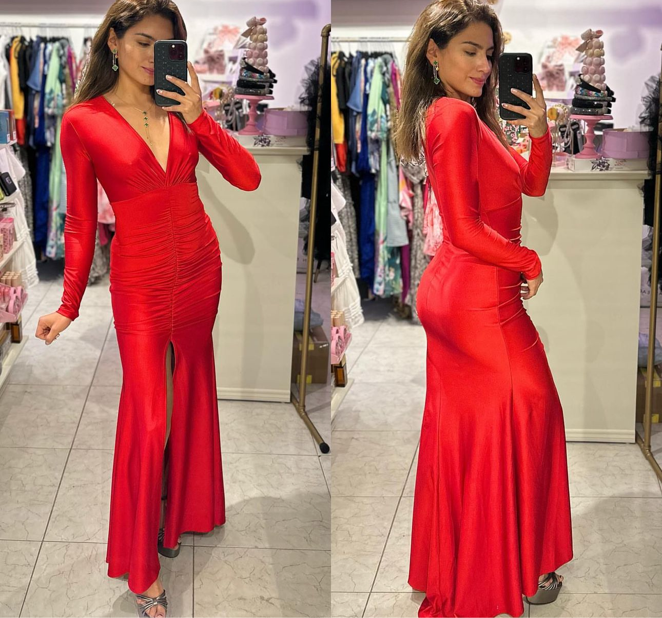 Vestido entallado rojo