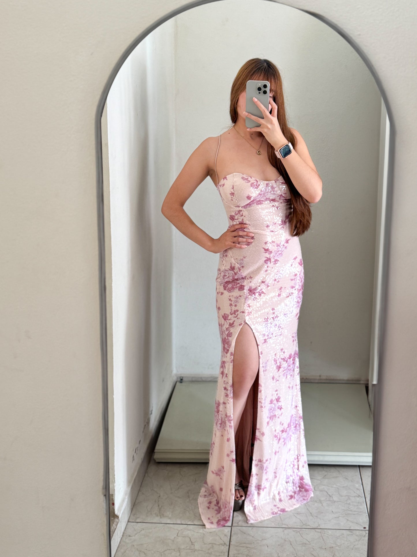 Vestido lentejuela rosa