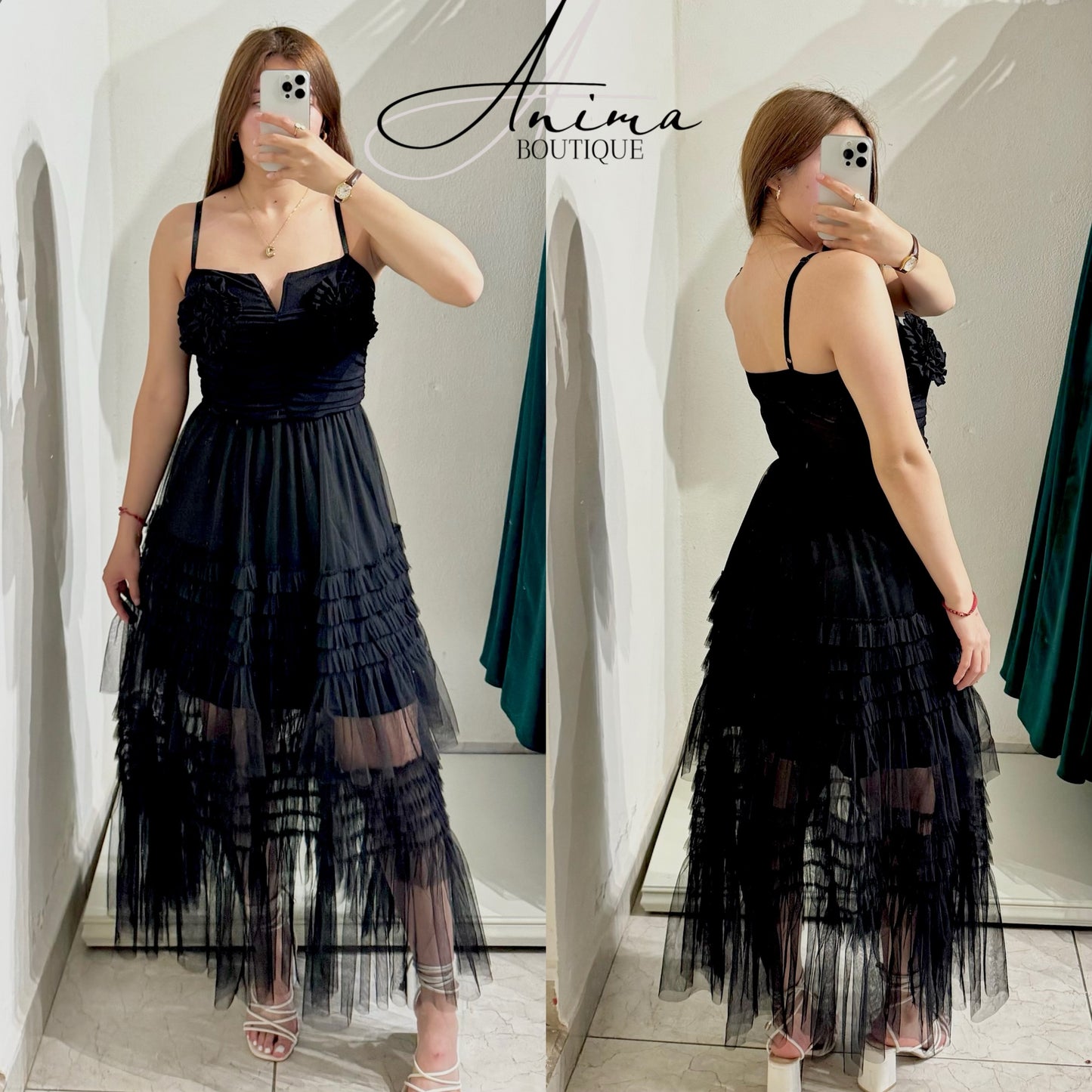 Vestido negro tul