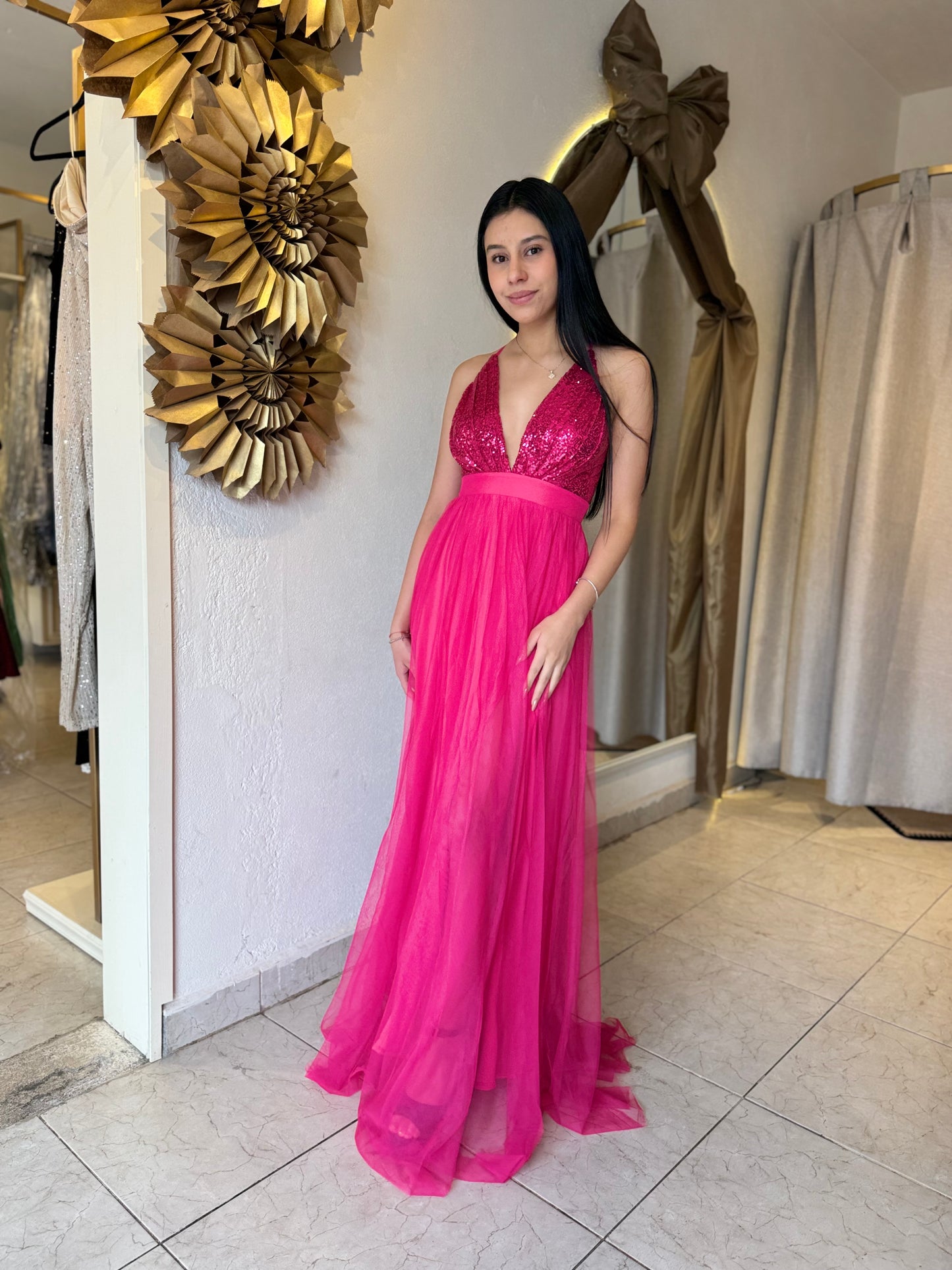 Vestido tul rosa