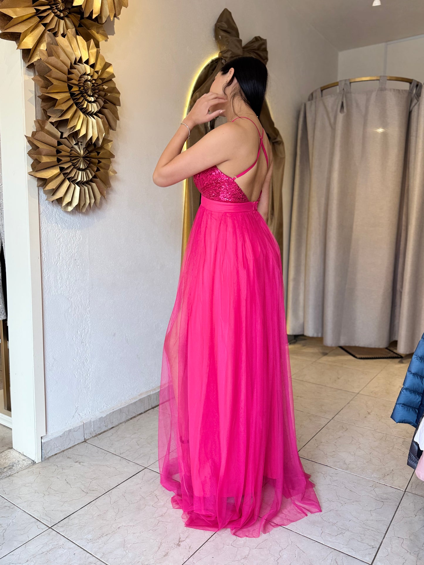 Vestido tul rosa