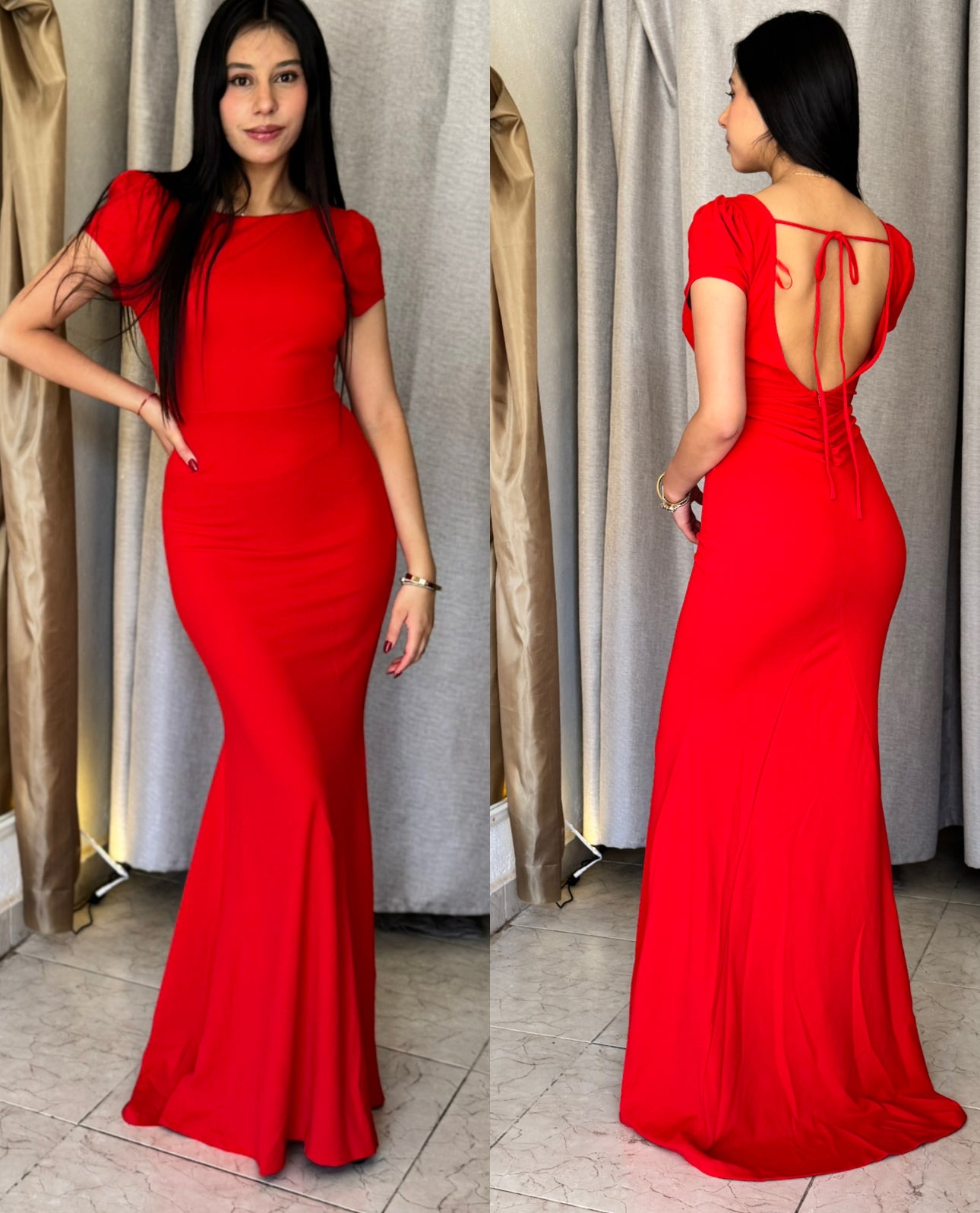 Vestido rojo carmesí