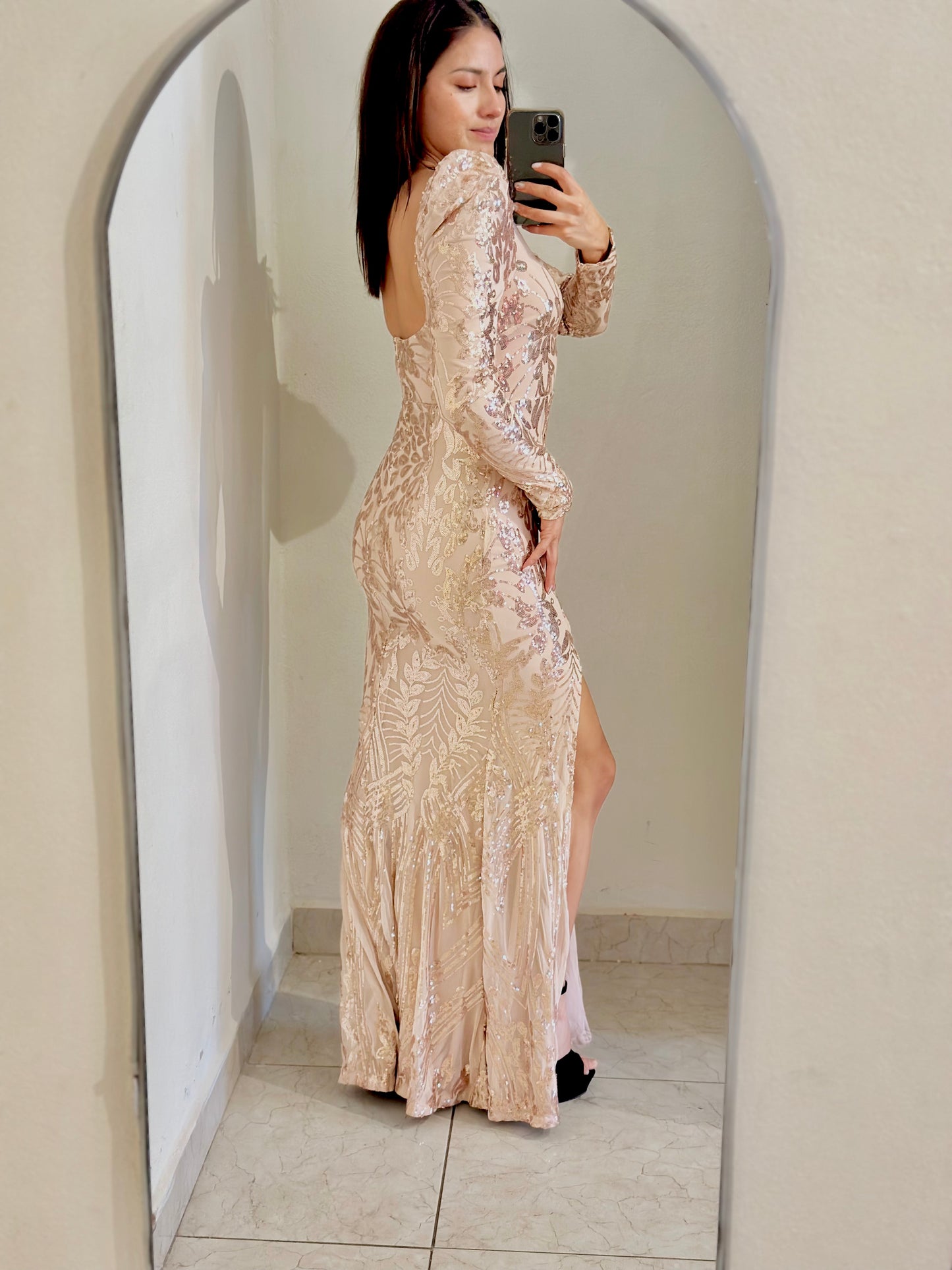 Vestido lentejuelas dorado