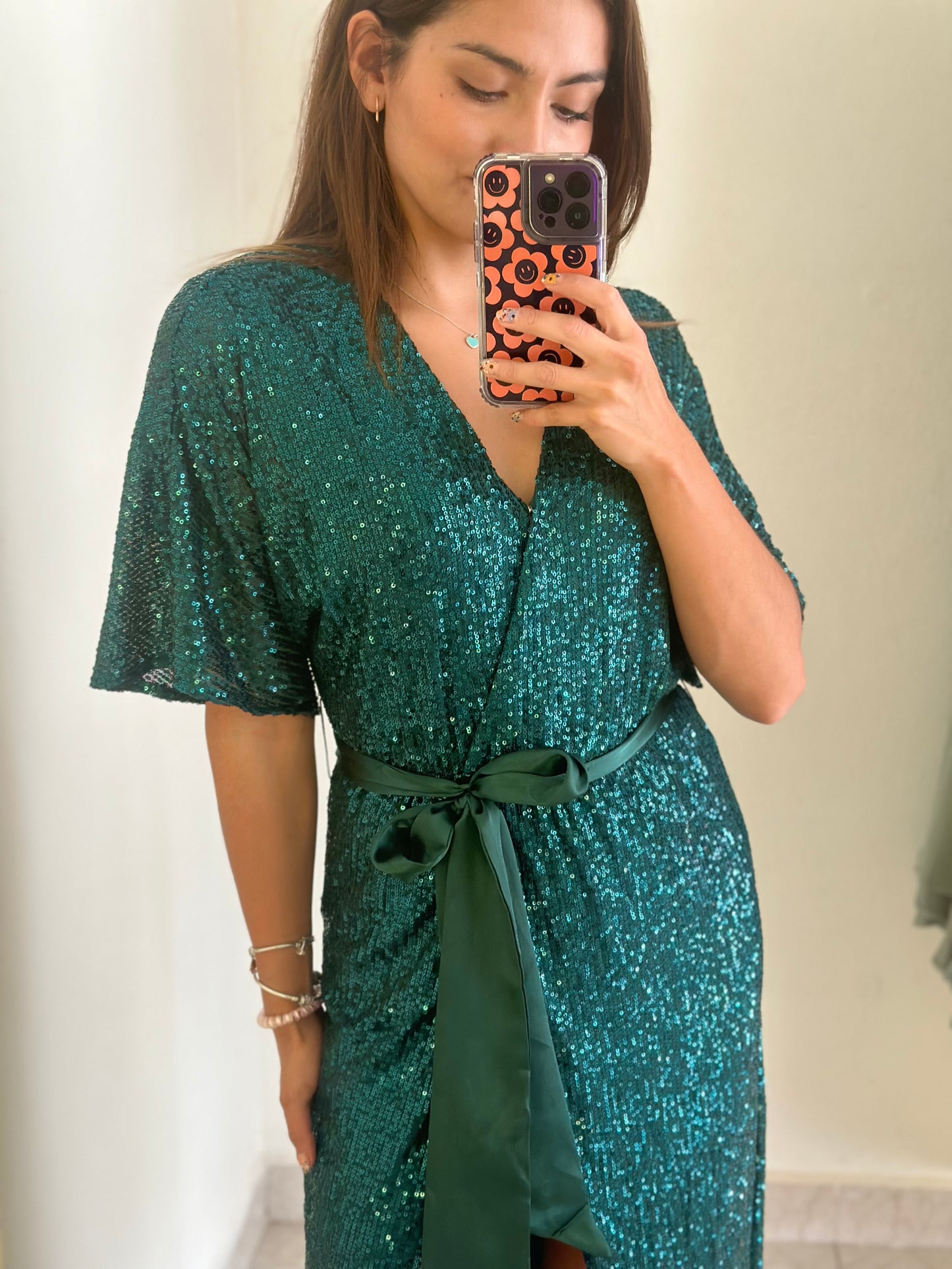 Vestido lentejuelas verde