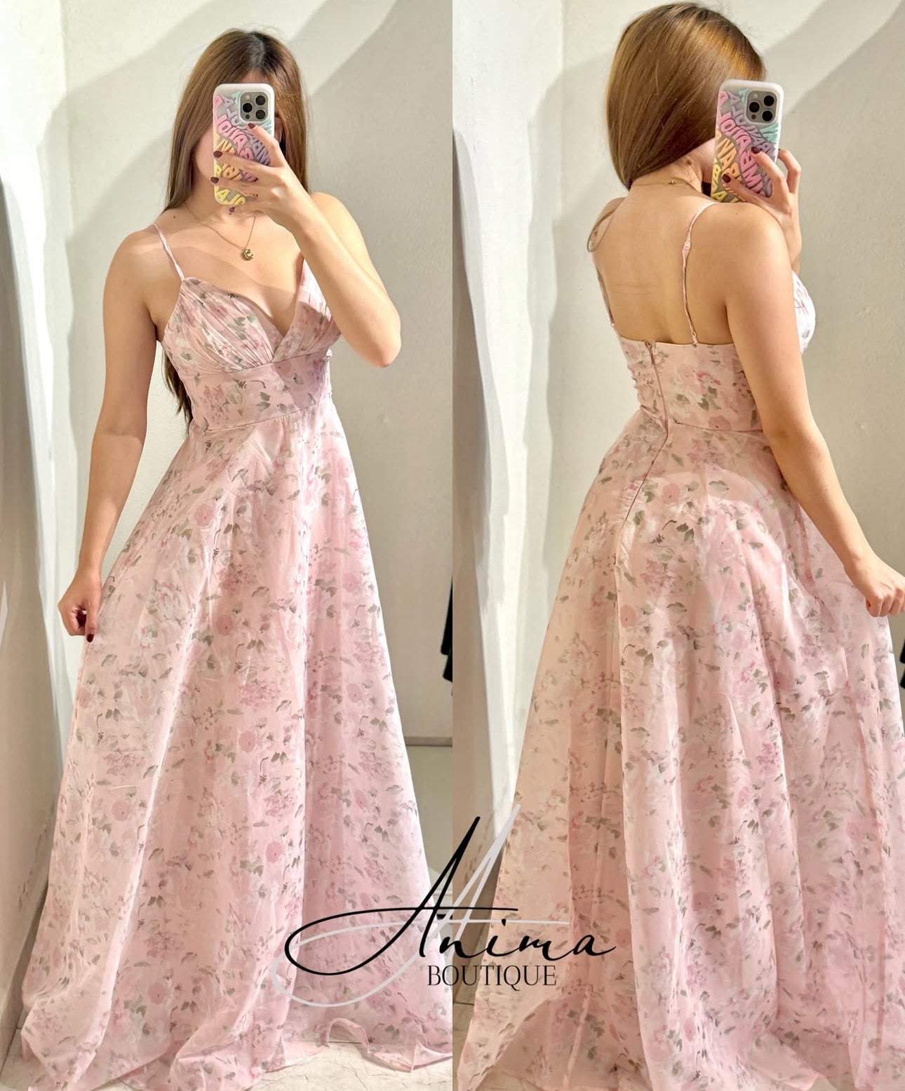 Vestido largo flores