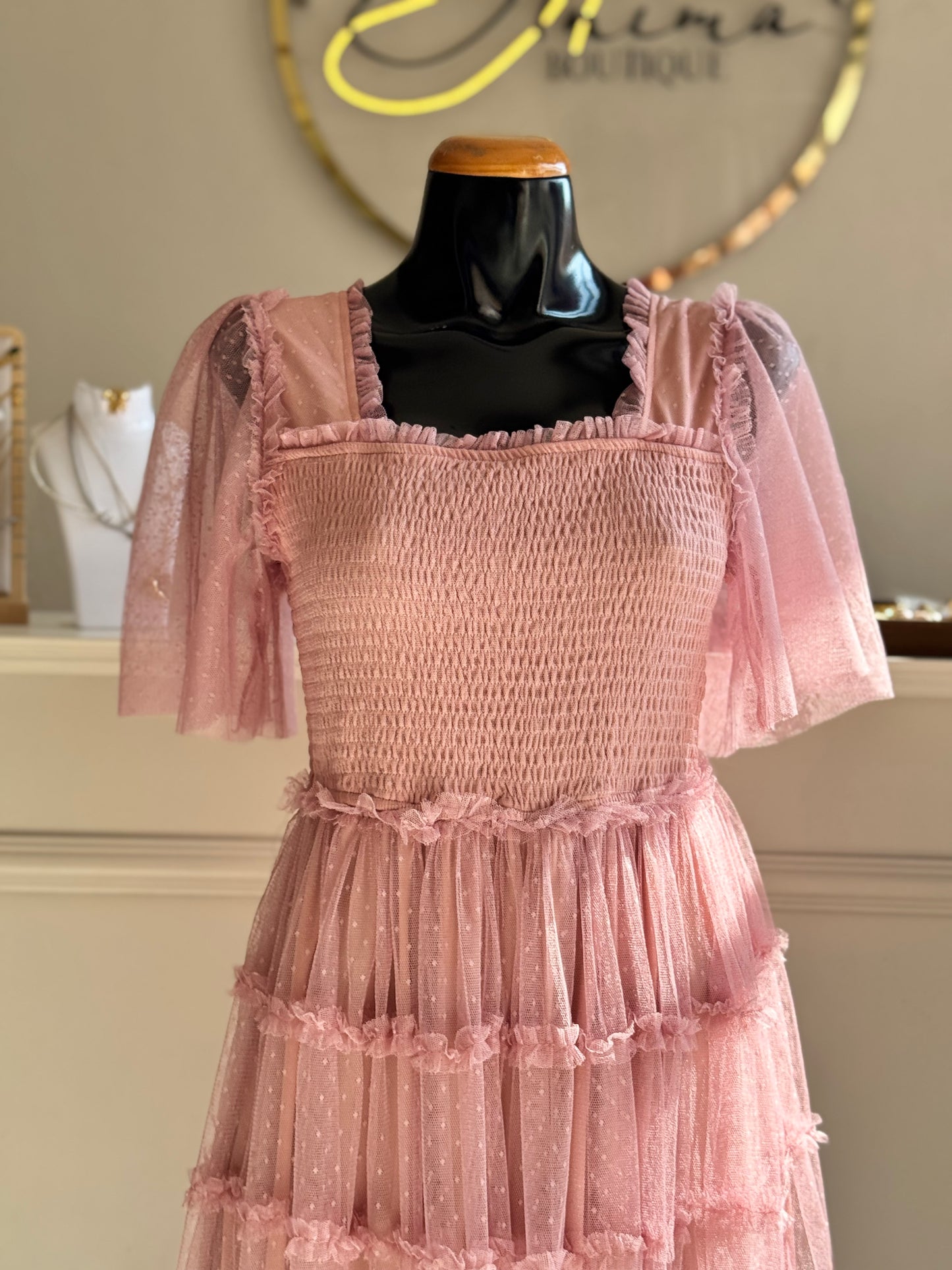 Vestido tul midi
