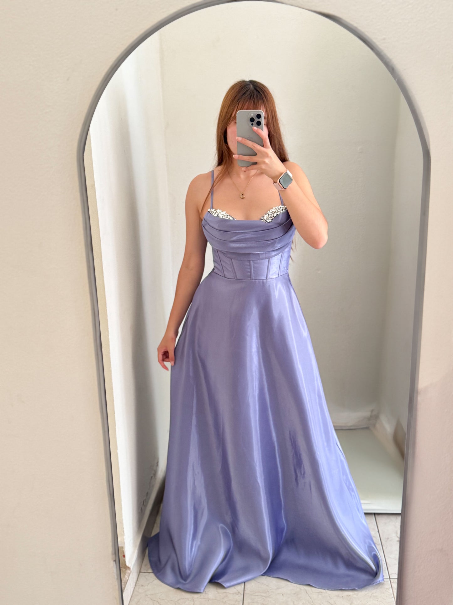 Vestido lila tornasol