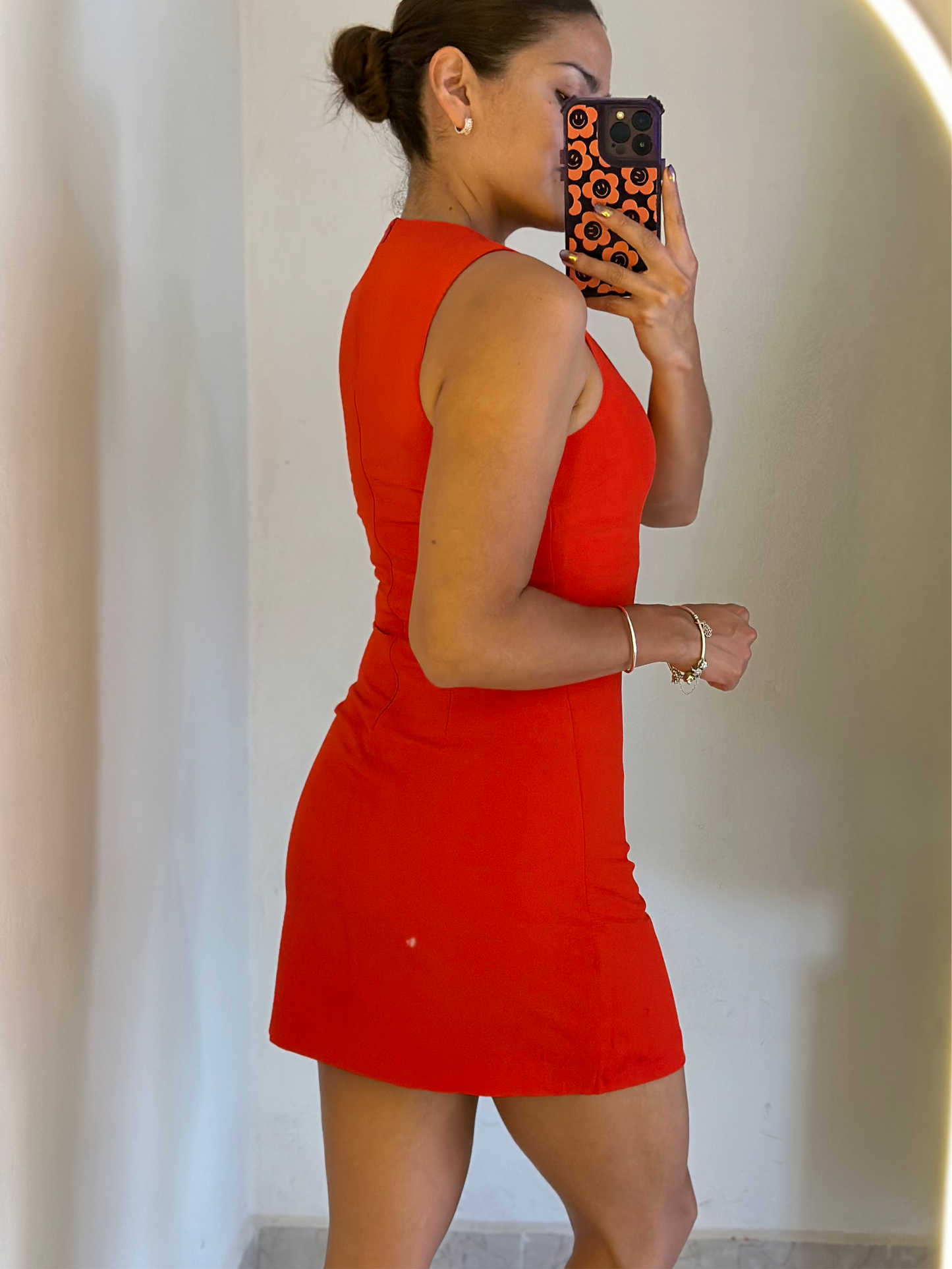Vestido rojo hebilla