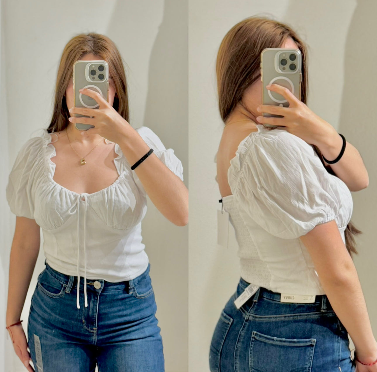 Blusa blanca corta