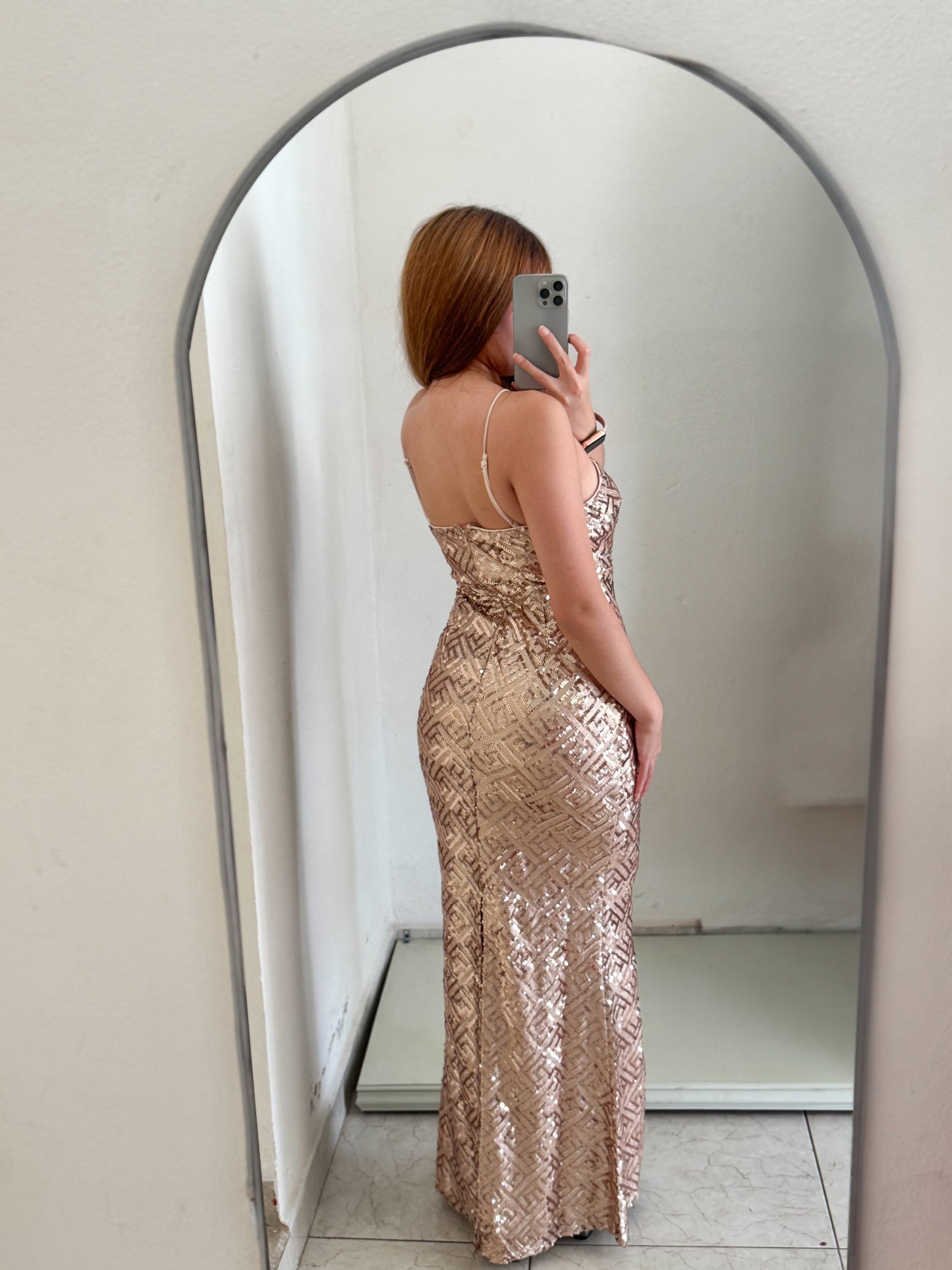 Vestido lentejuelas dorada
