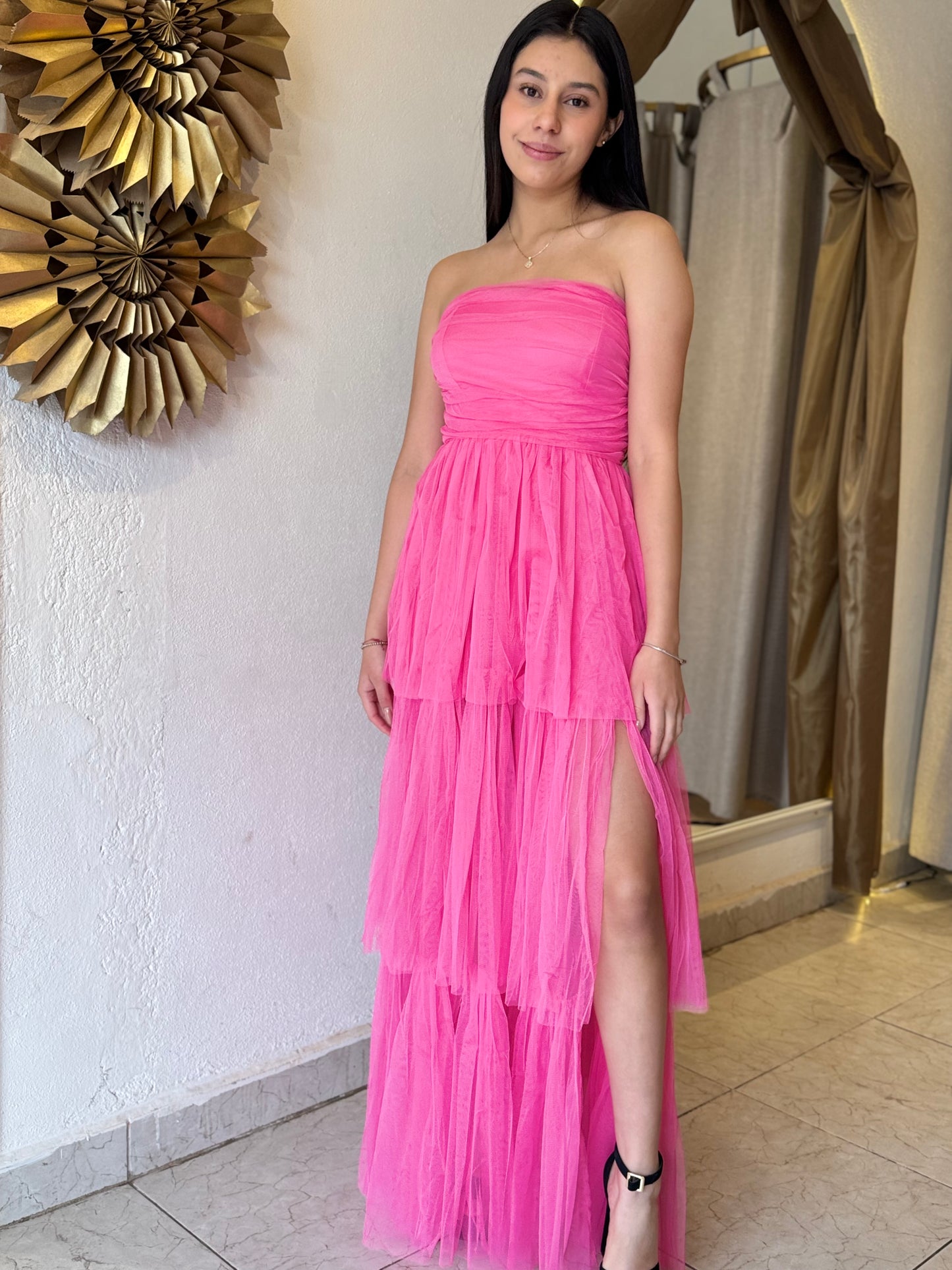 Vestido tul rosa