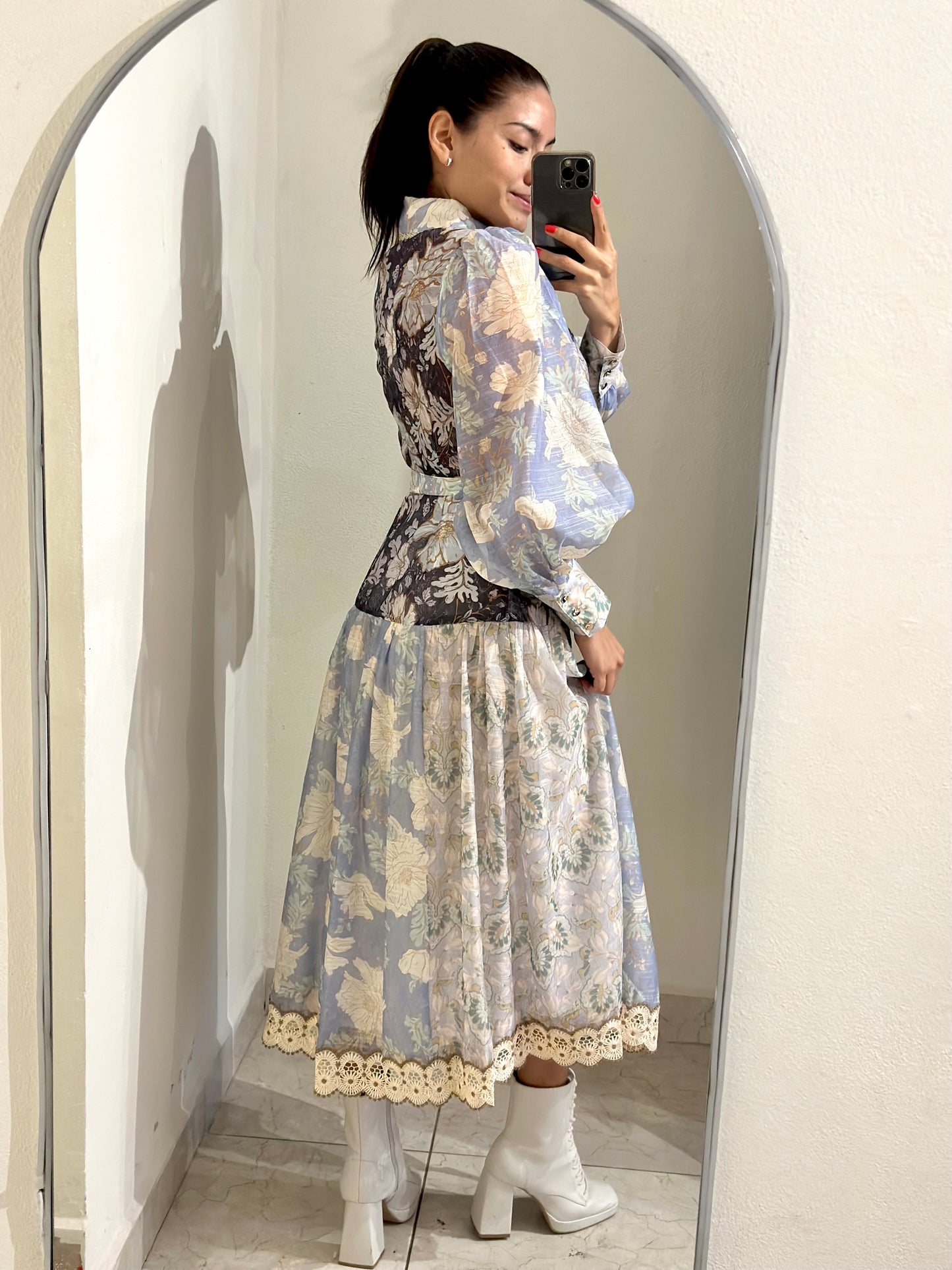 Vestido midi cinturón