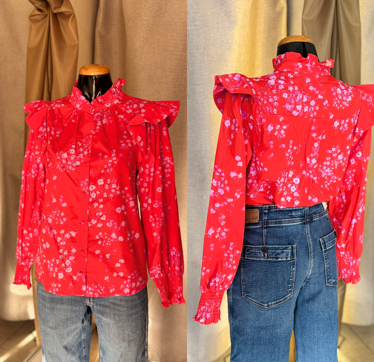 Blusa roja con lila
