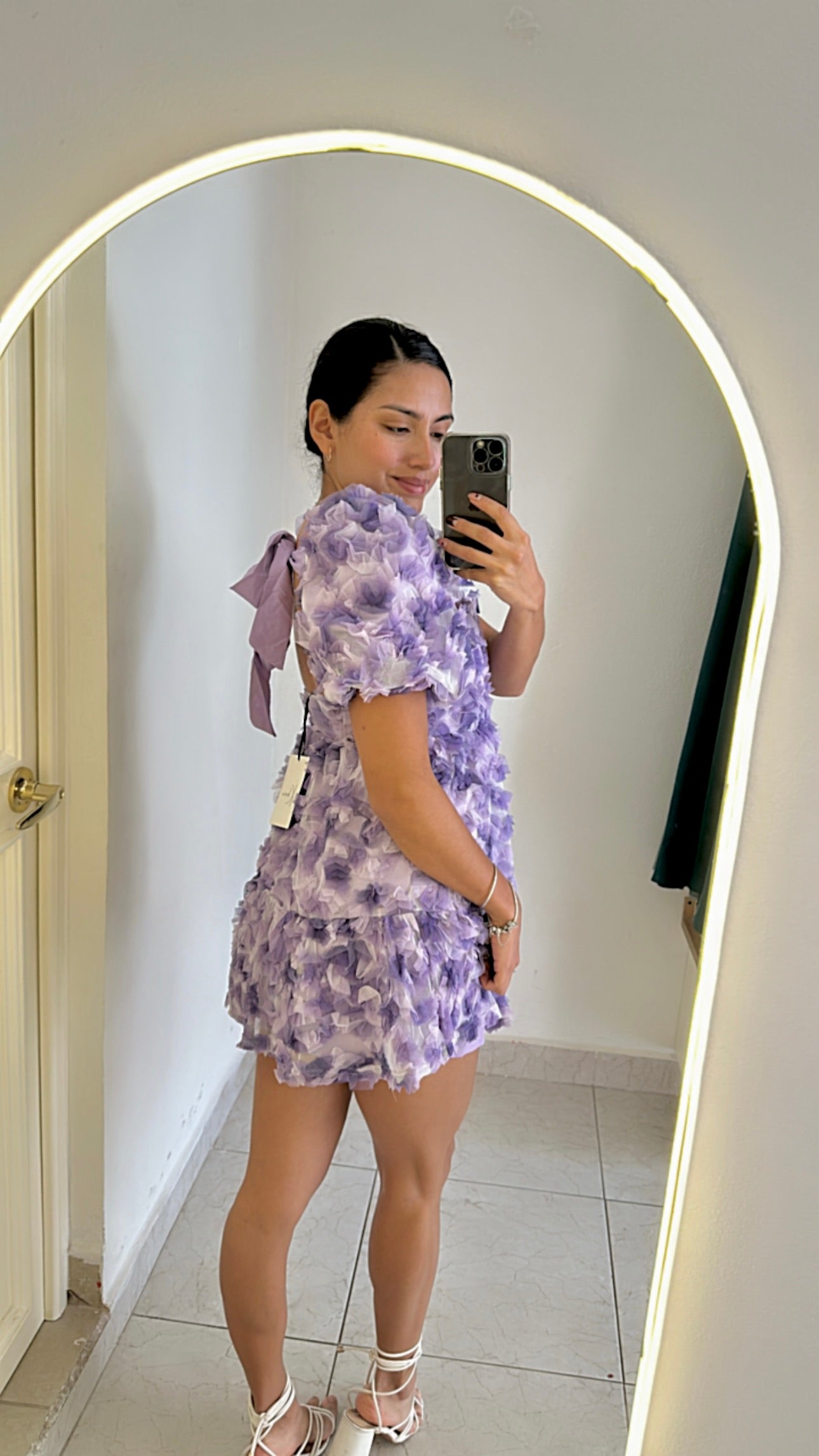 Vestido flores lilas de tul