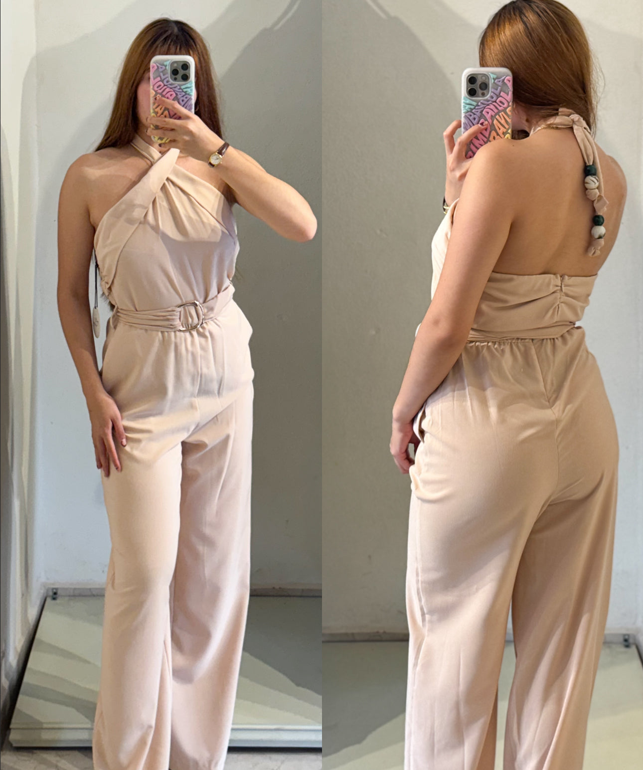 Vestido rosa largo