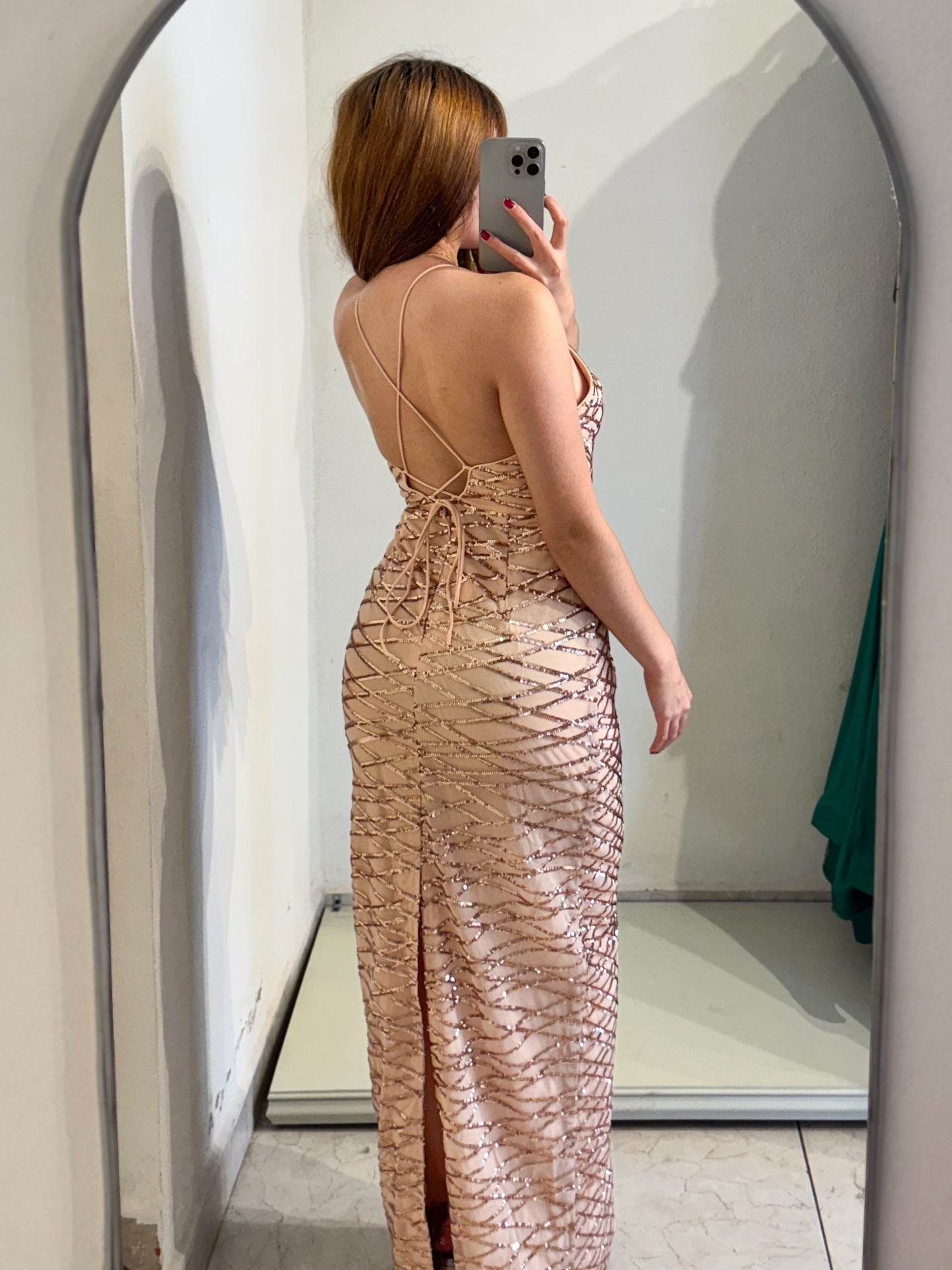 Vestido lentejuela dorada