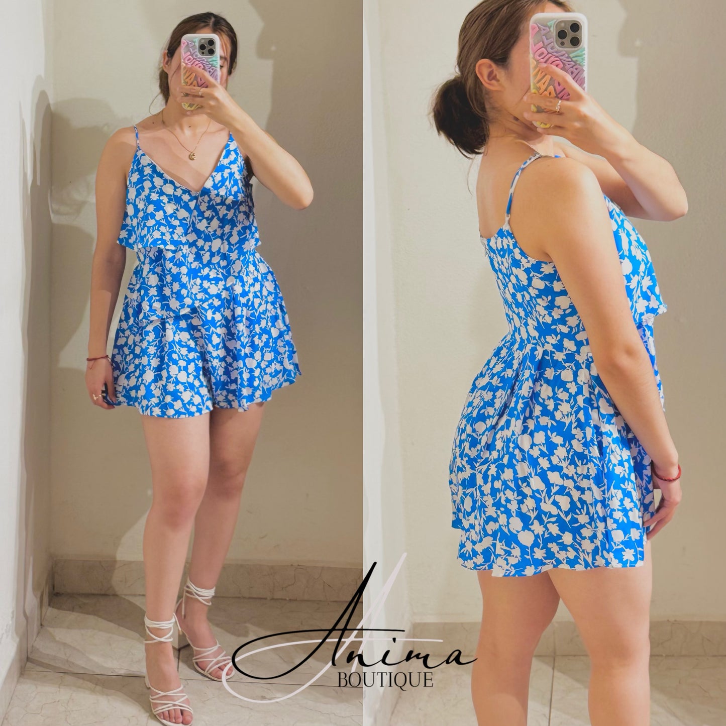 Jumper azul flores