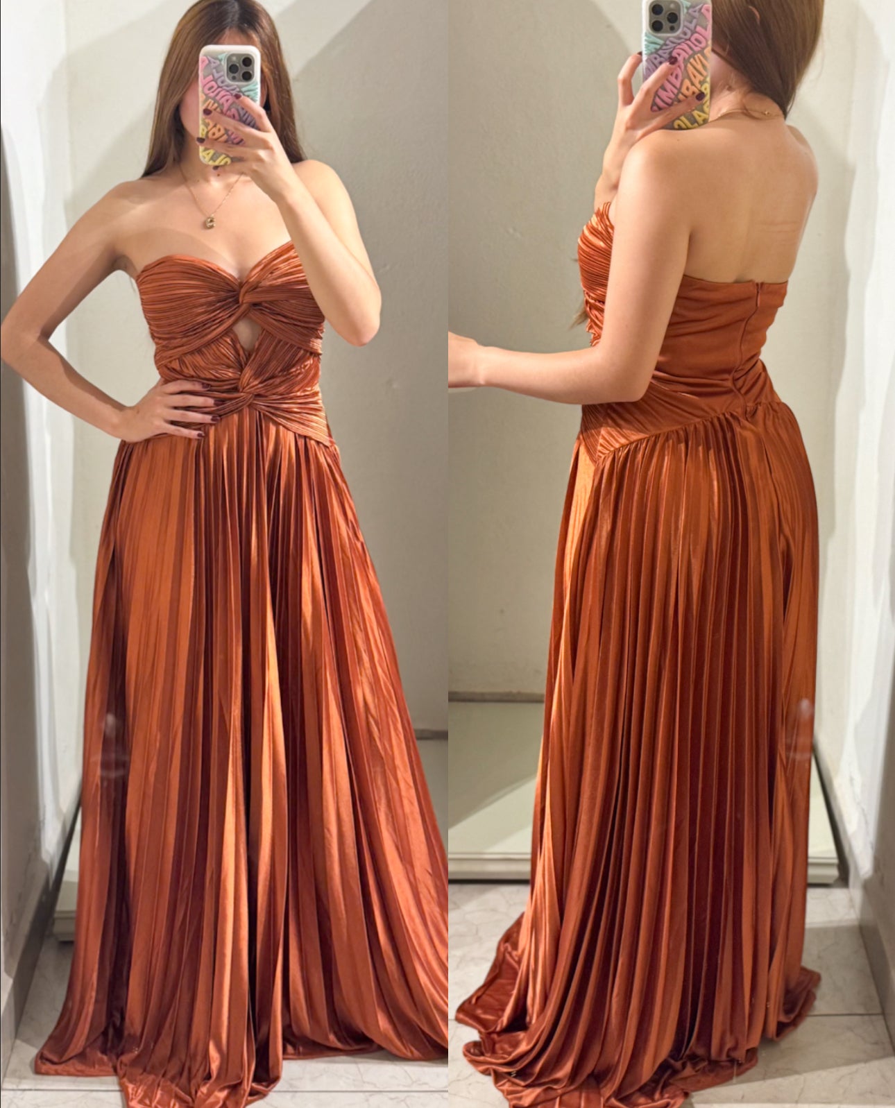 Vestido chedron tablas