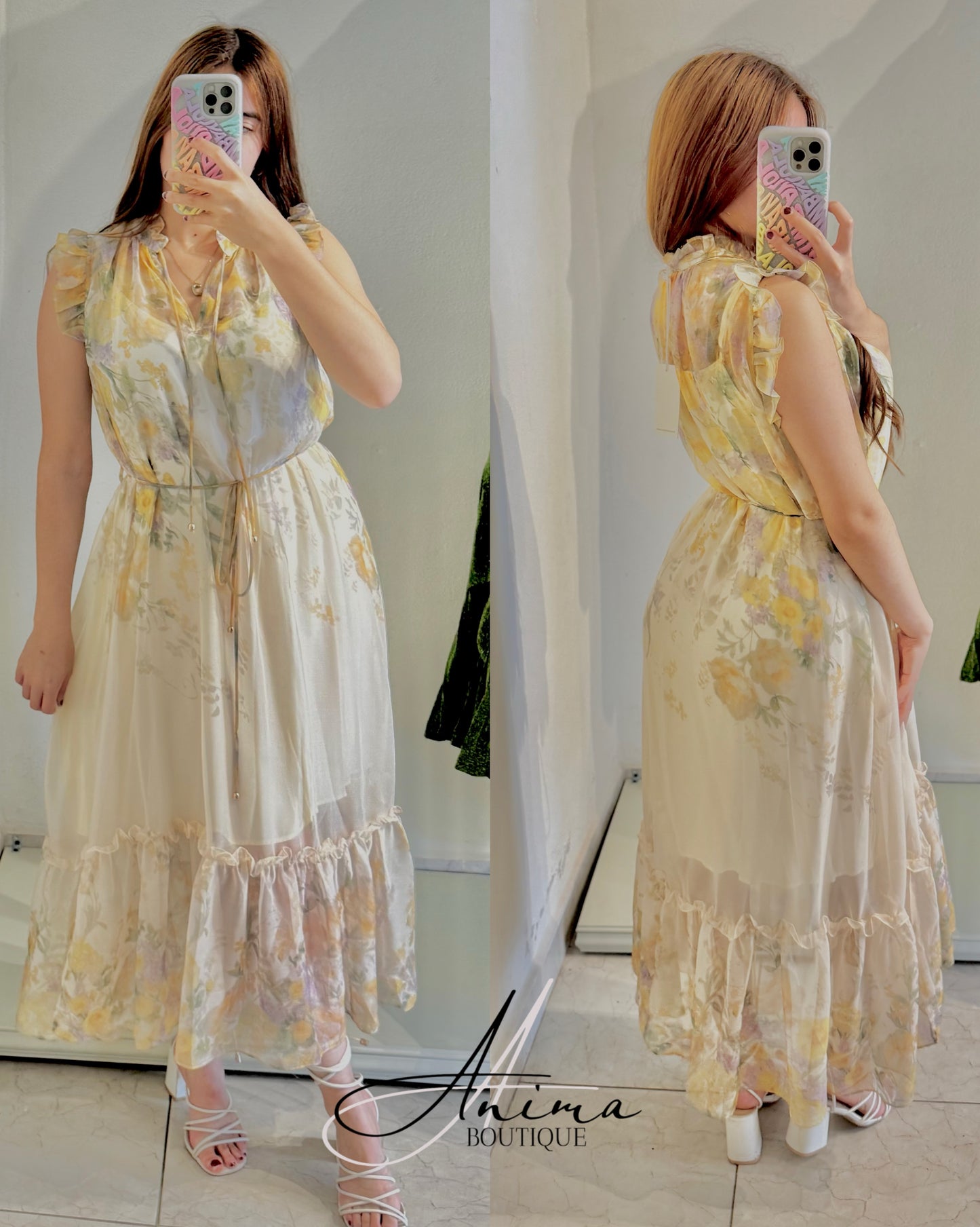 Vestido amarillo flores