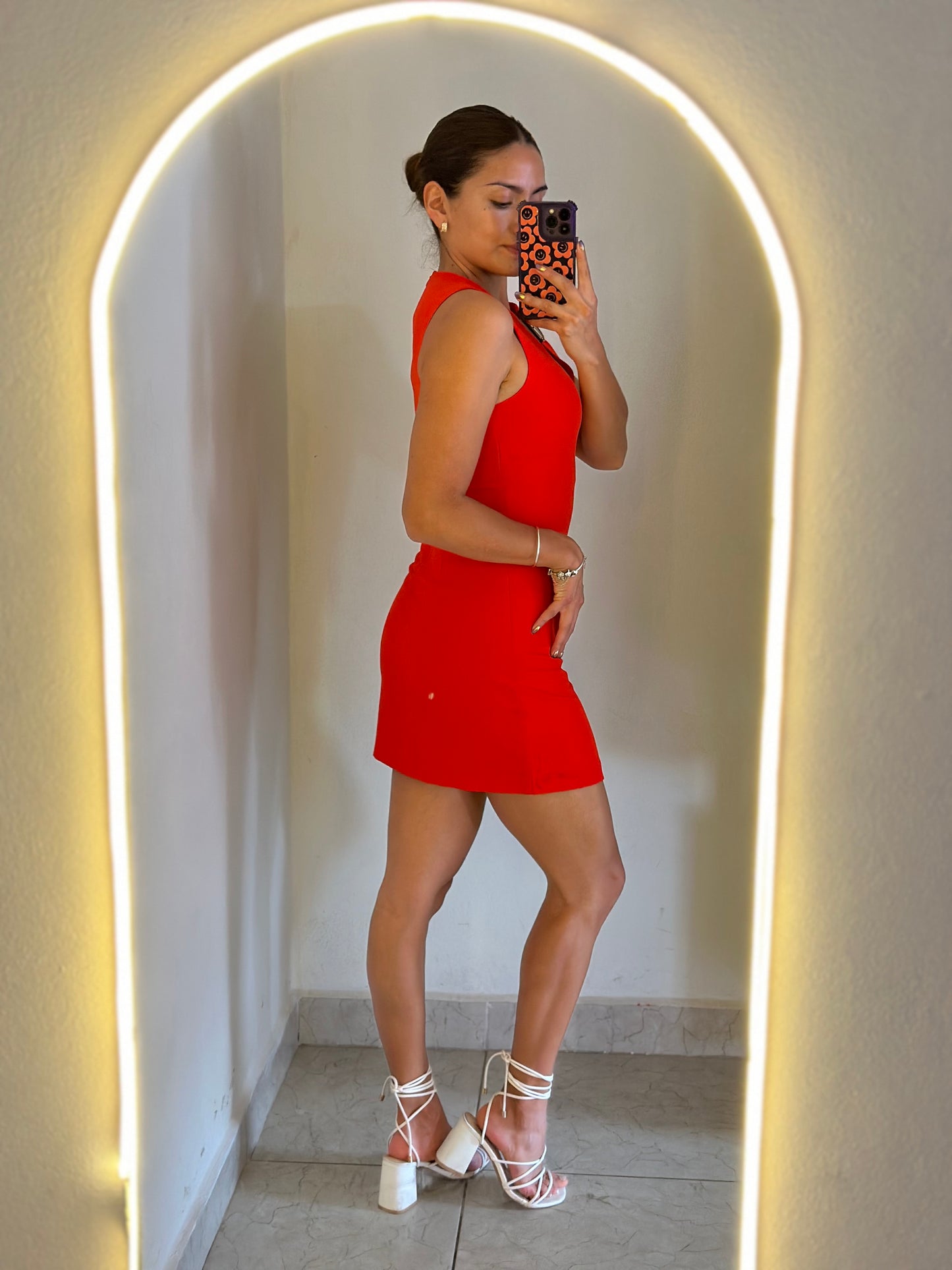 Vestido rojo hebilla
