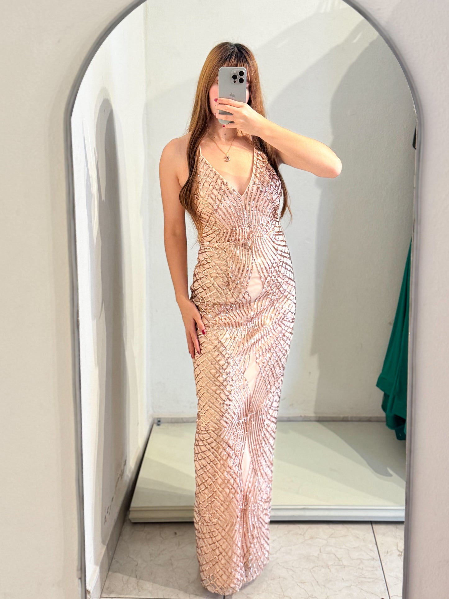 Vestido lentejuela dorada