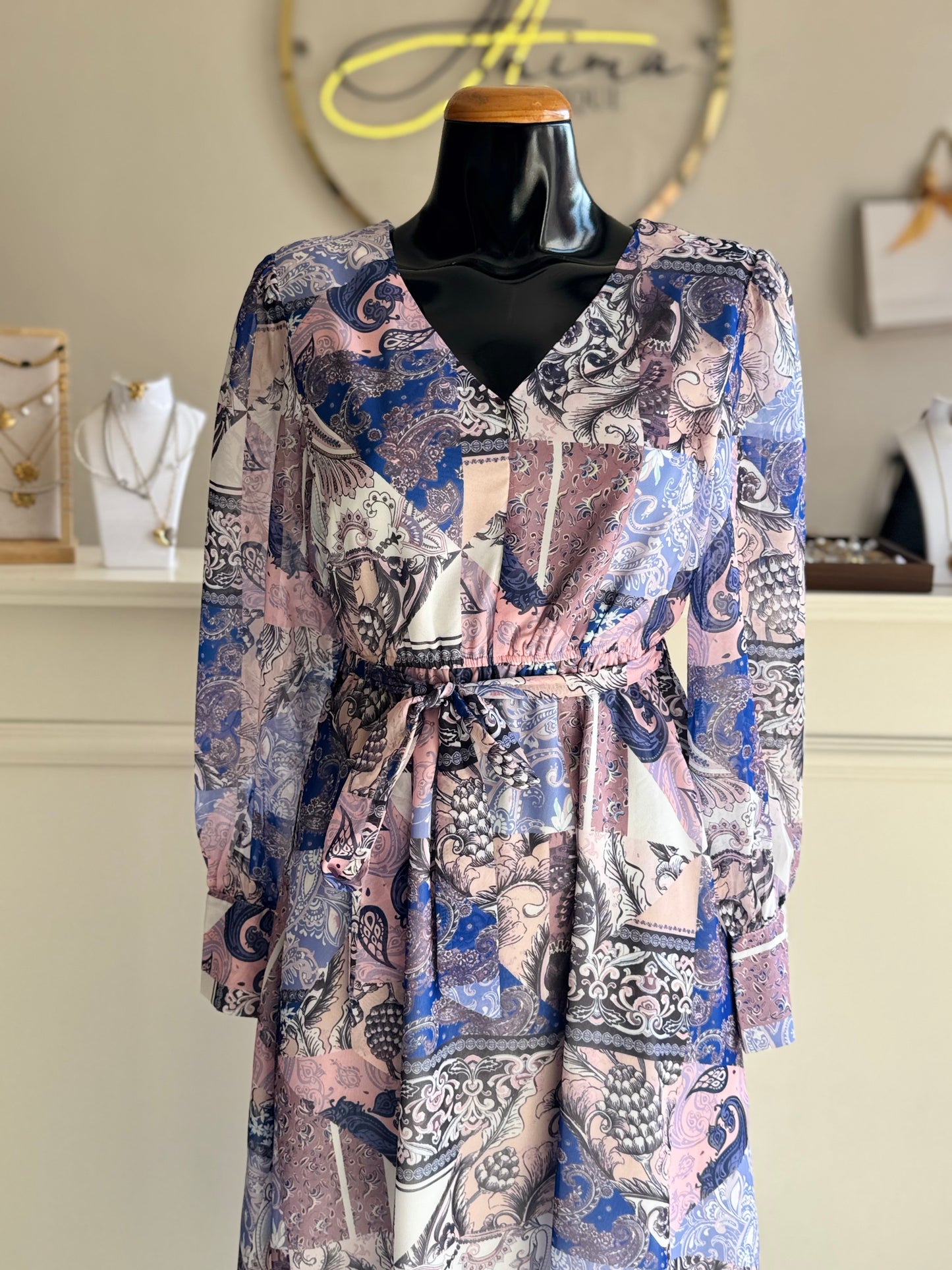 Vestido midi estampado