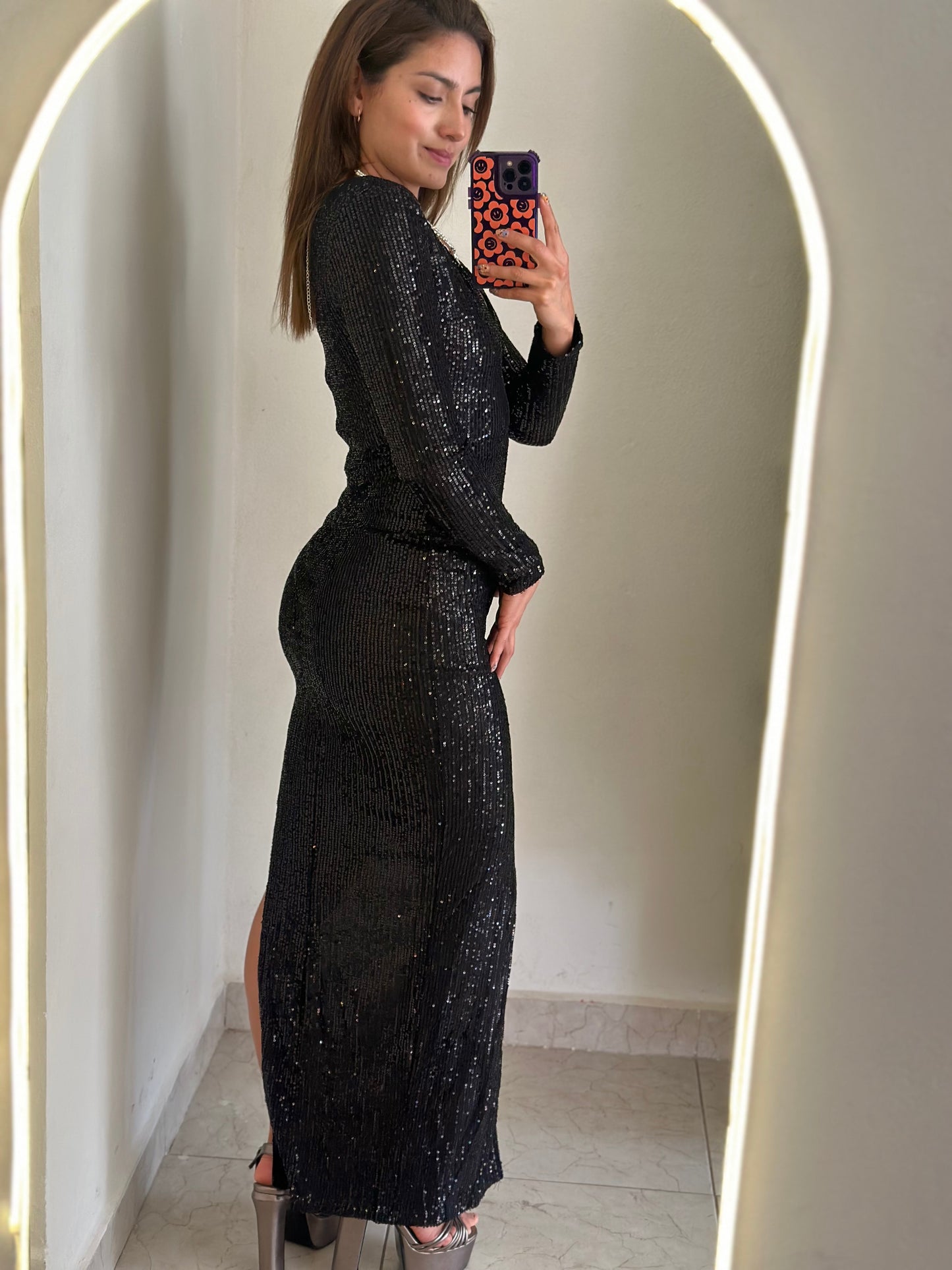 Vestido lentejuelas negro
