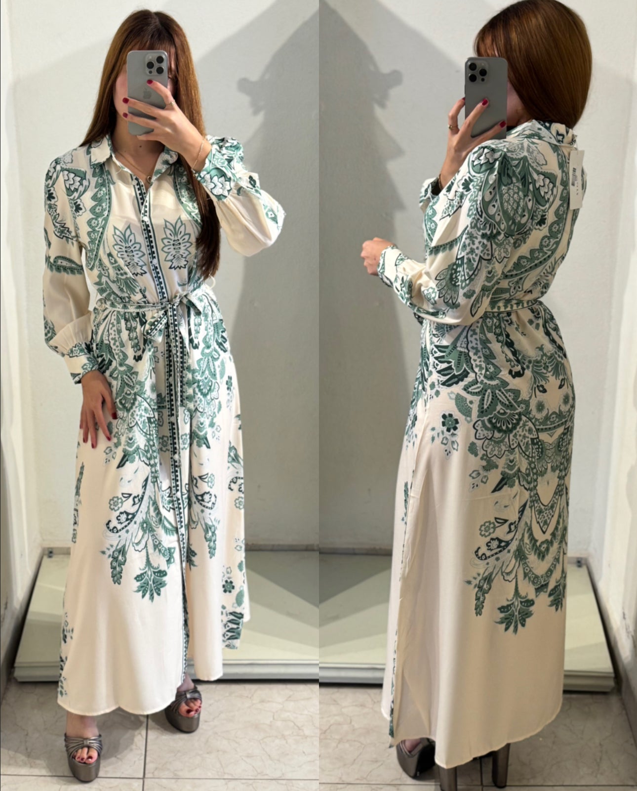 Vestido estampado verde