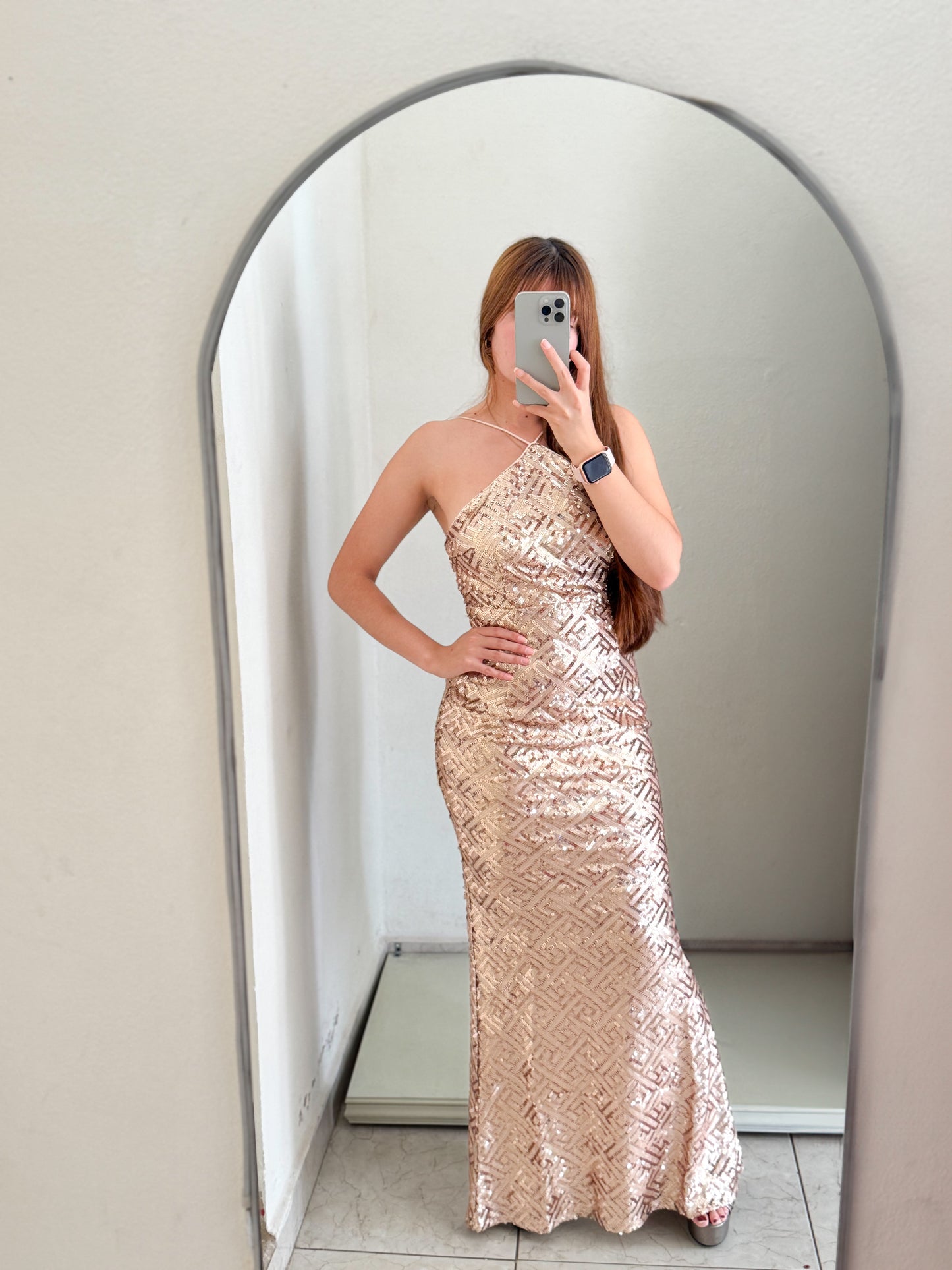 Vestido lentejuelas dorada