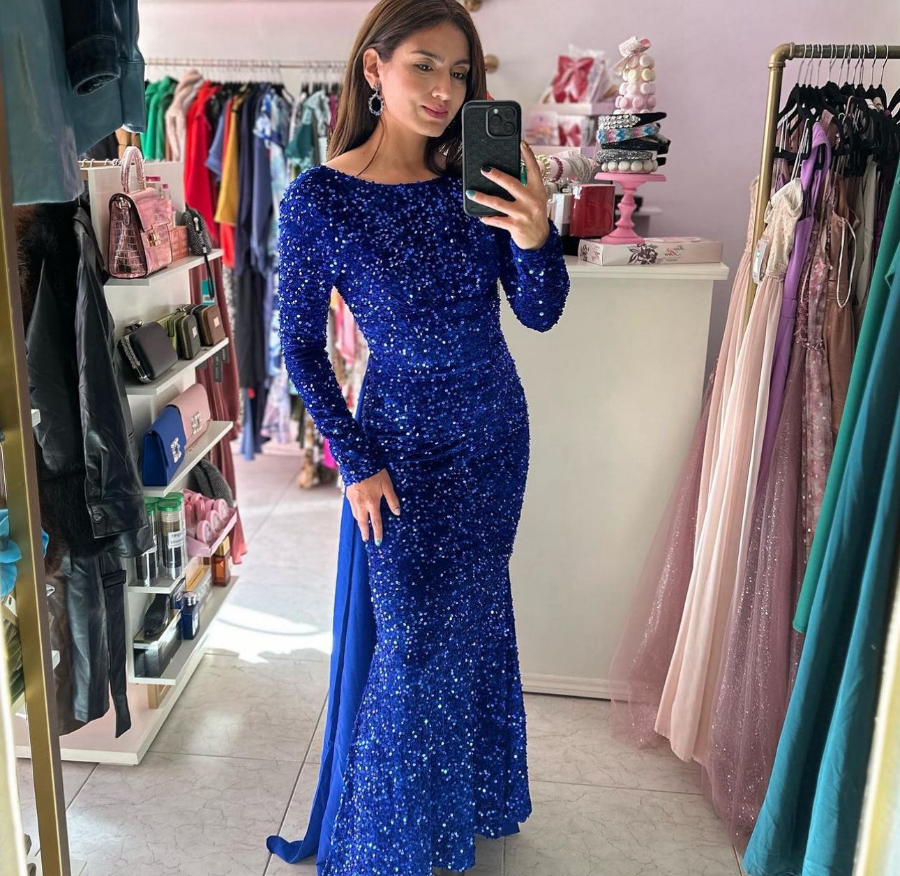 VESTIDO LENTEJUELA AZUL