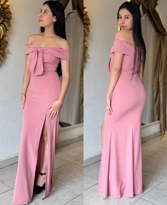 Vestido entallado rosa