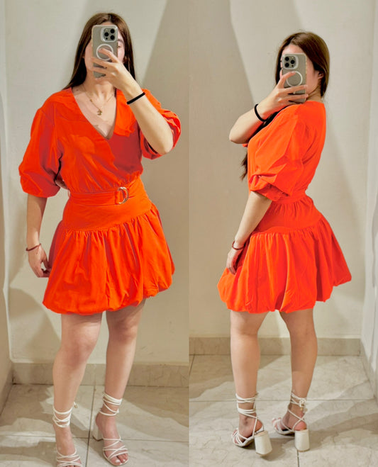 Vestido naranja globo
