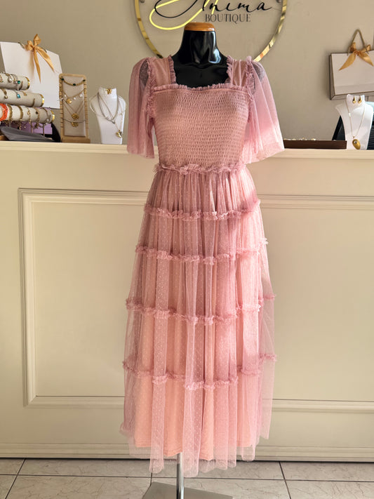 Vestido tul midi