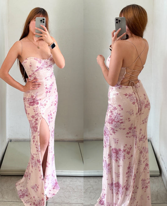 Vestido lentejuela rosa