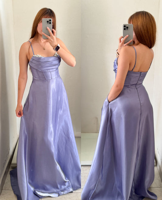 Vestido lila tornasol