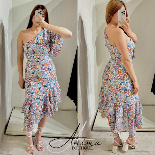 Vestido midi floreado