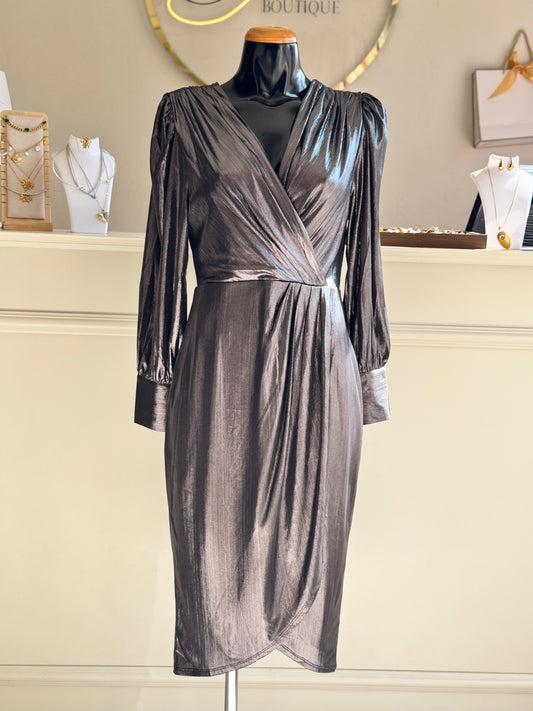 Vestido midi metálico