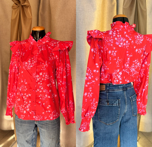 Blusa roja con lila