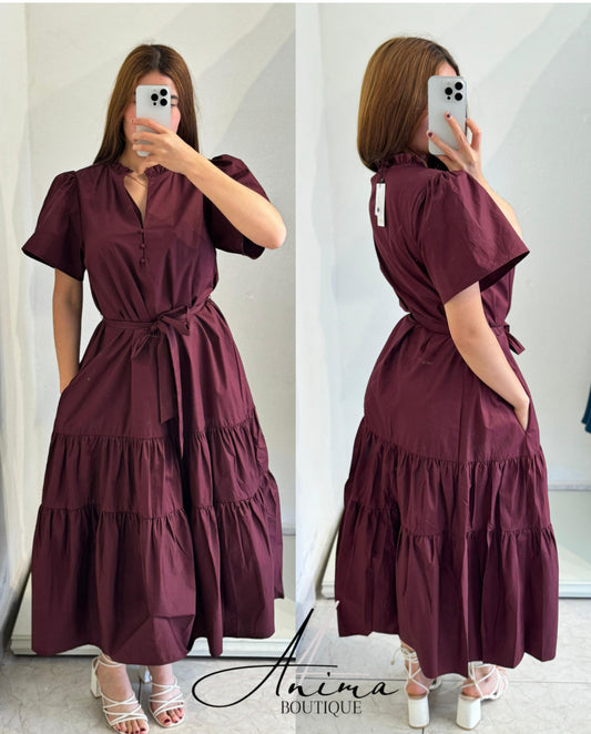 Vestido vino midi