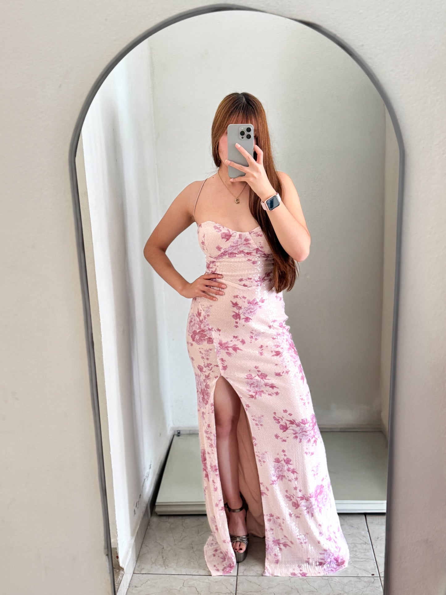 Vestido lentejuela rosa